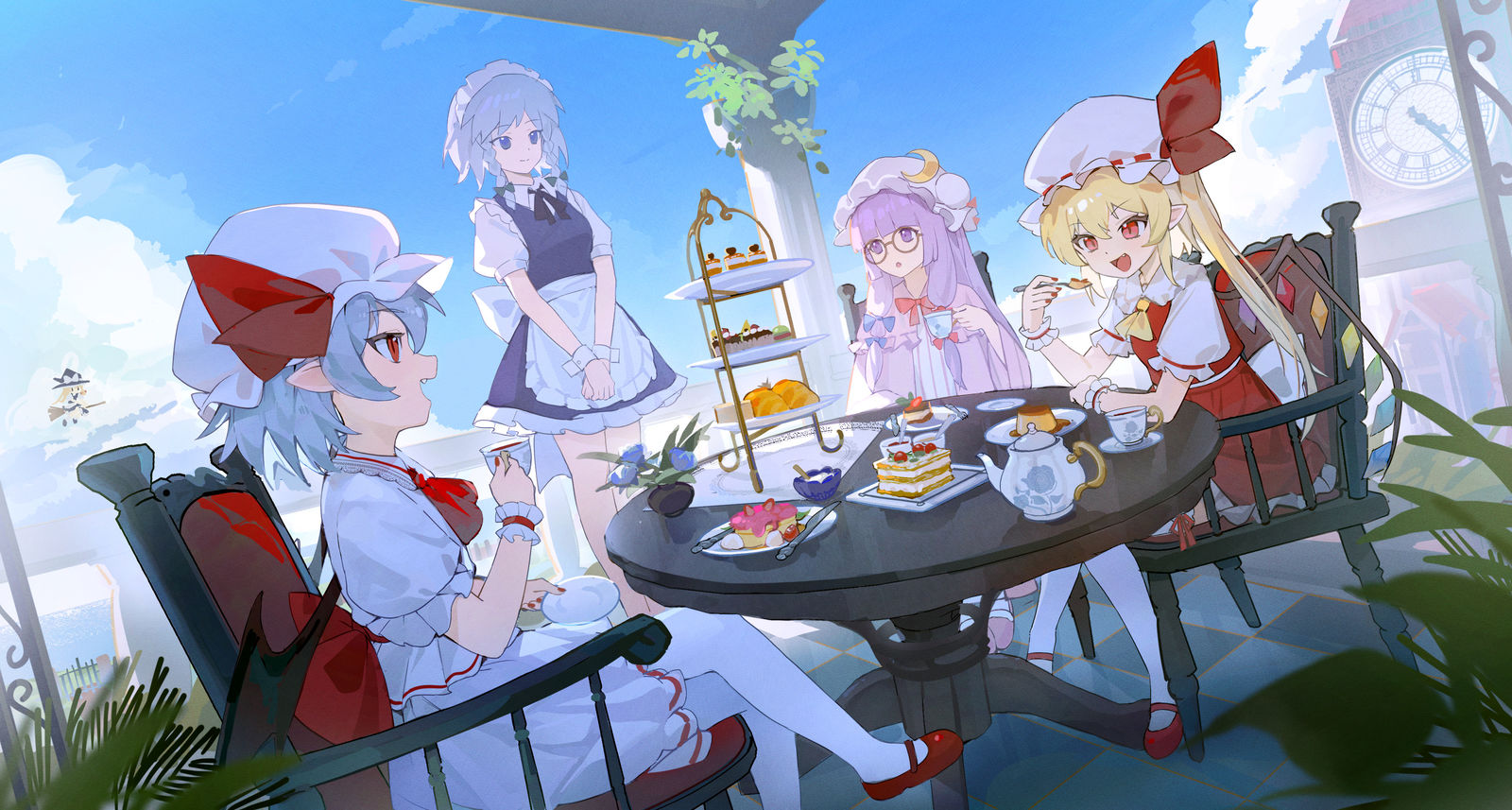 红魔馆的下午茶插画图片壁纸