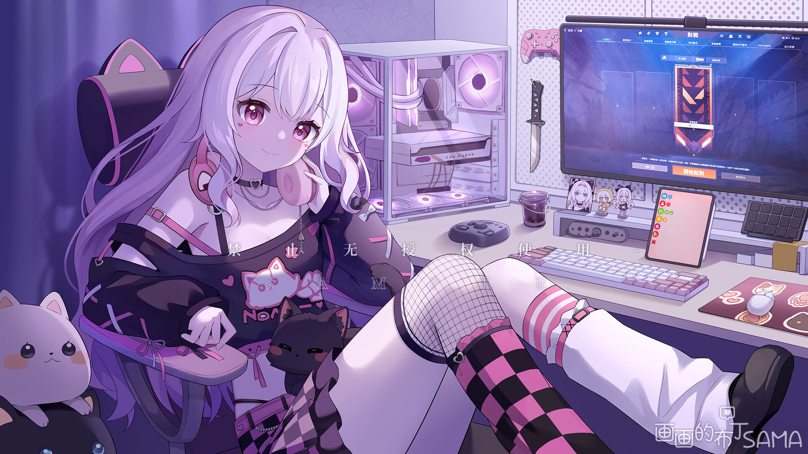 电竞少女插画图片壁纸