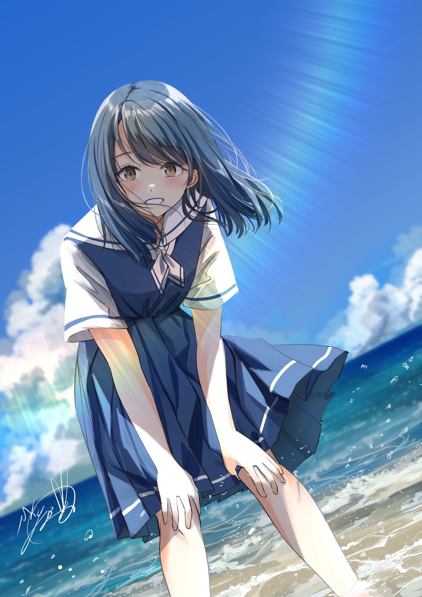 Summer blue插画图片壁纸