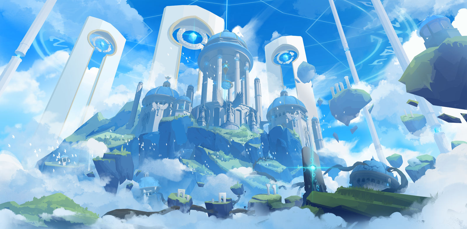 日式奇幻风概念设计——空之王沉眠地