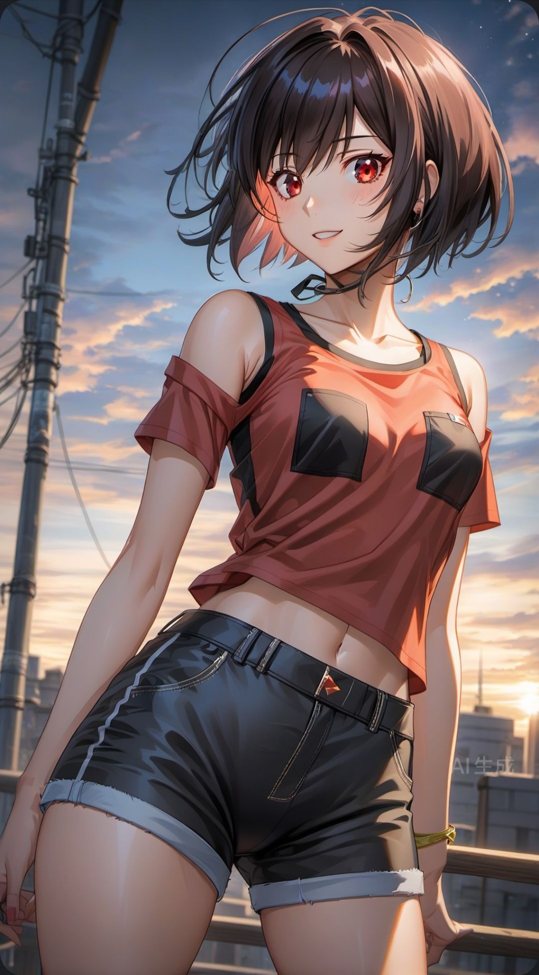 ai绘画短裤射命丸文5插画图片壁纸