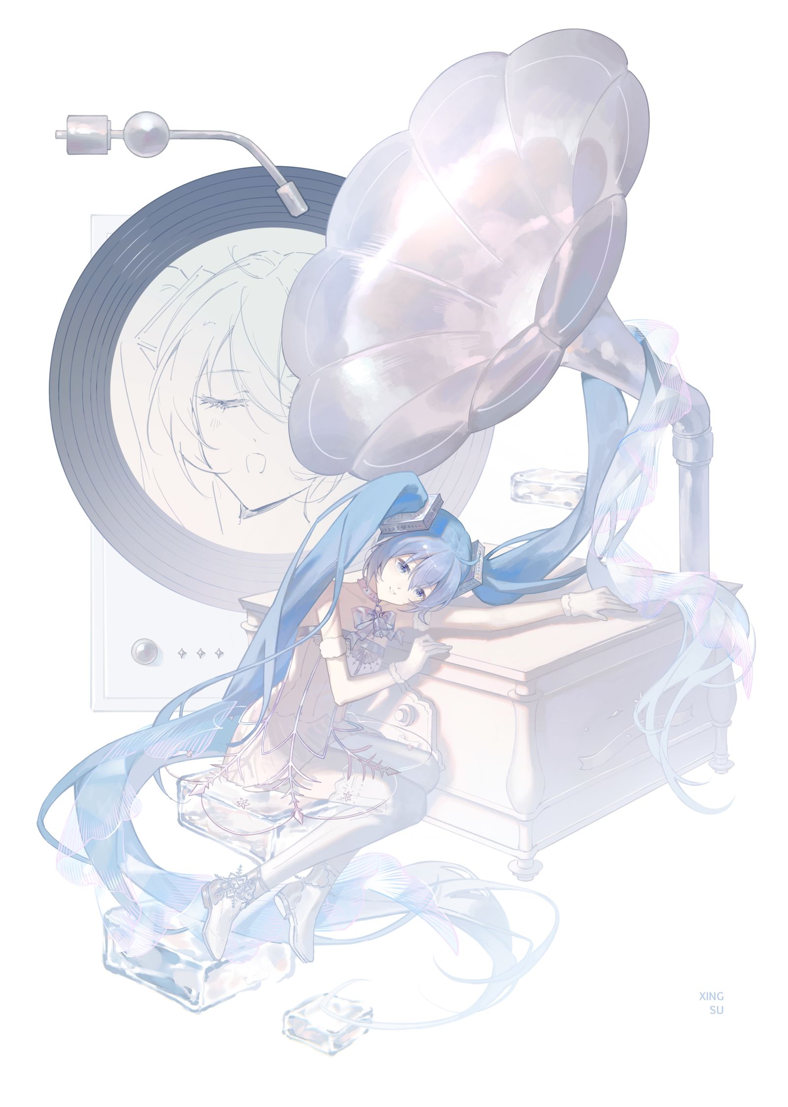 雪落留声插画图片壁纸