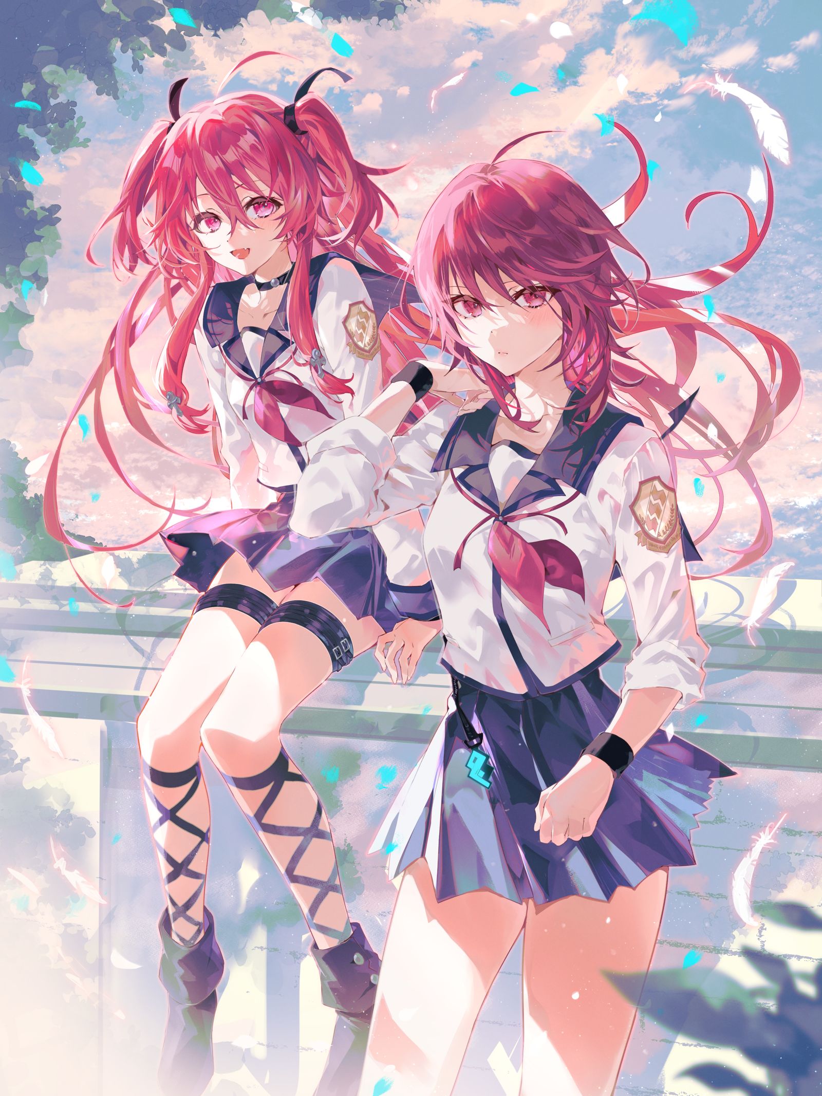 柚子&岩泽插画图片壁纸
