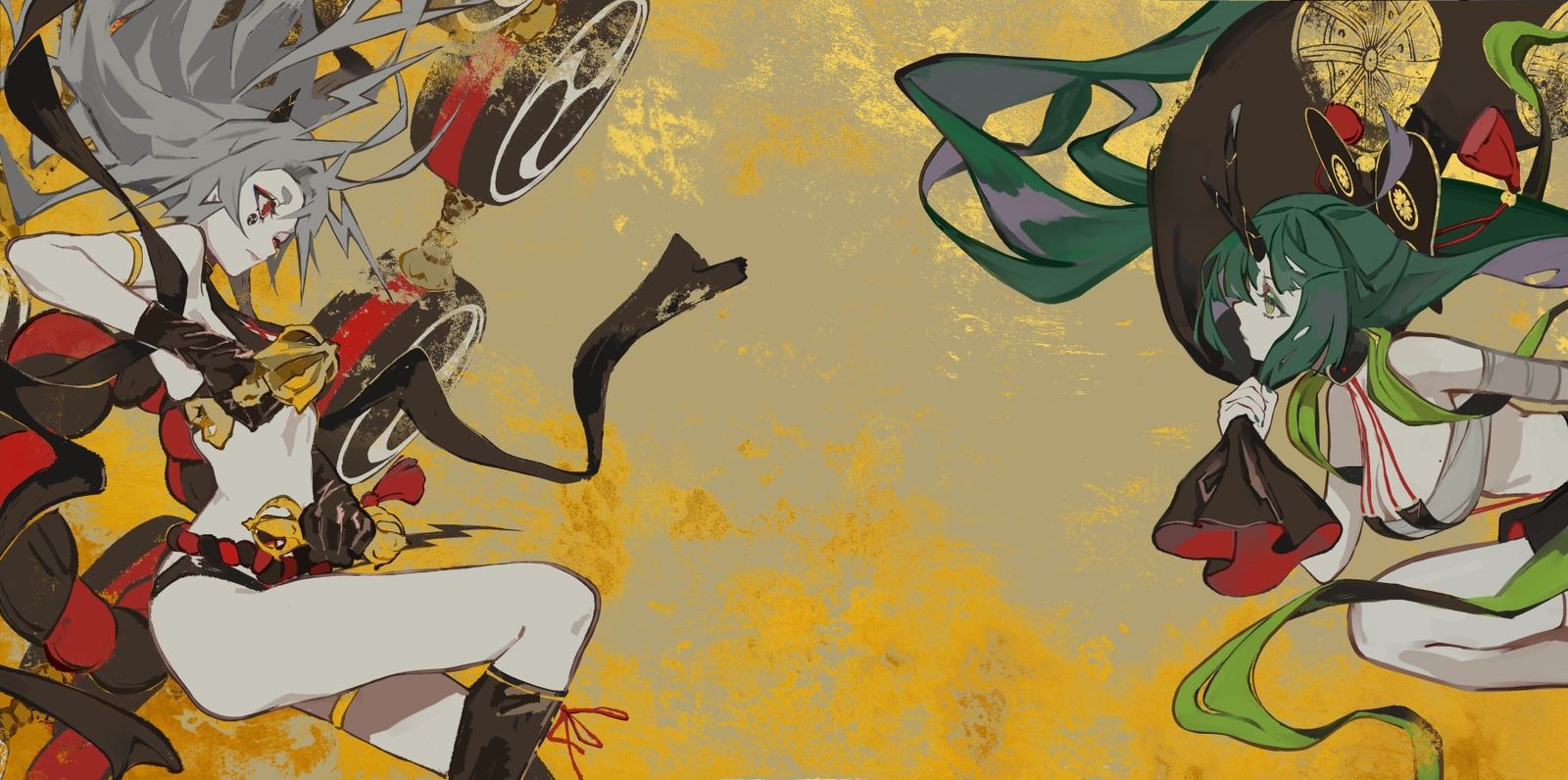 風神雷神図插画图片壁纸