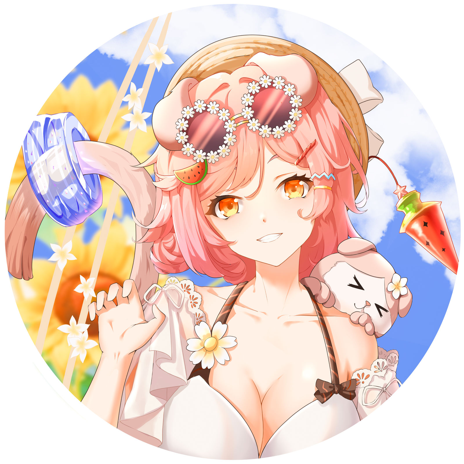【明日方舟】澄闪泳装同人插画图片壁纸