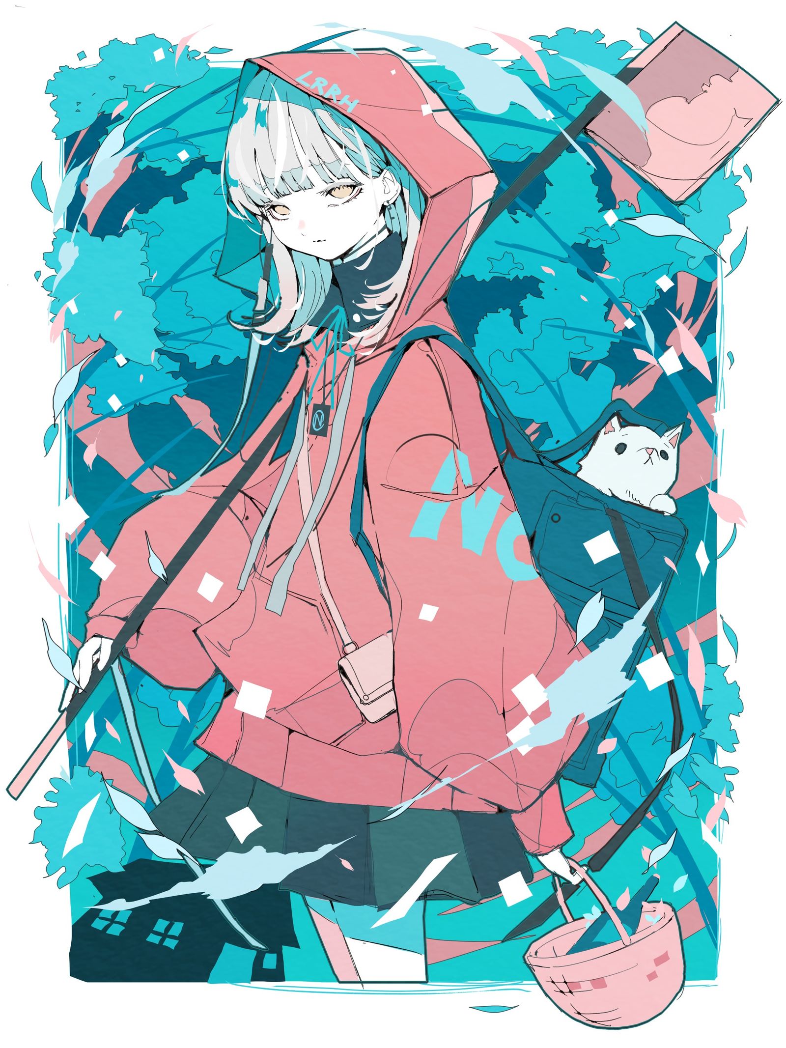 红帽。插画图片壁纸