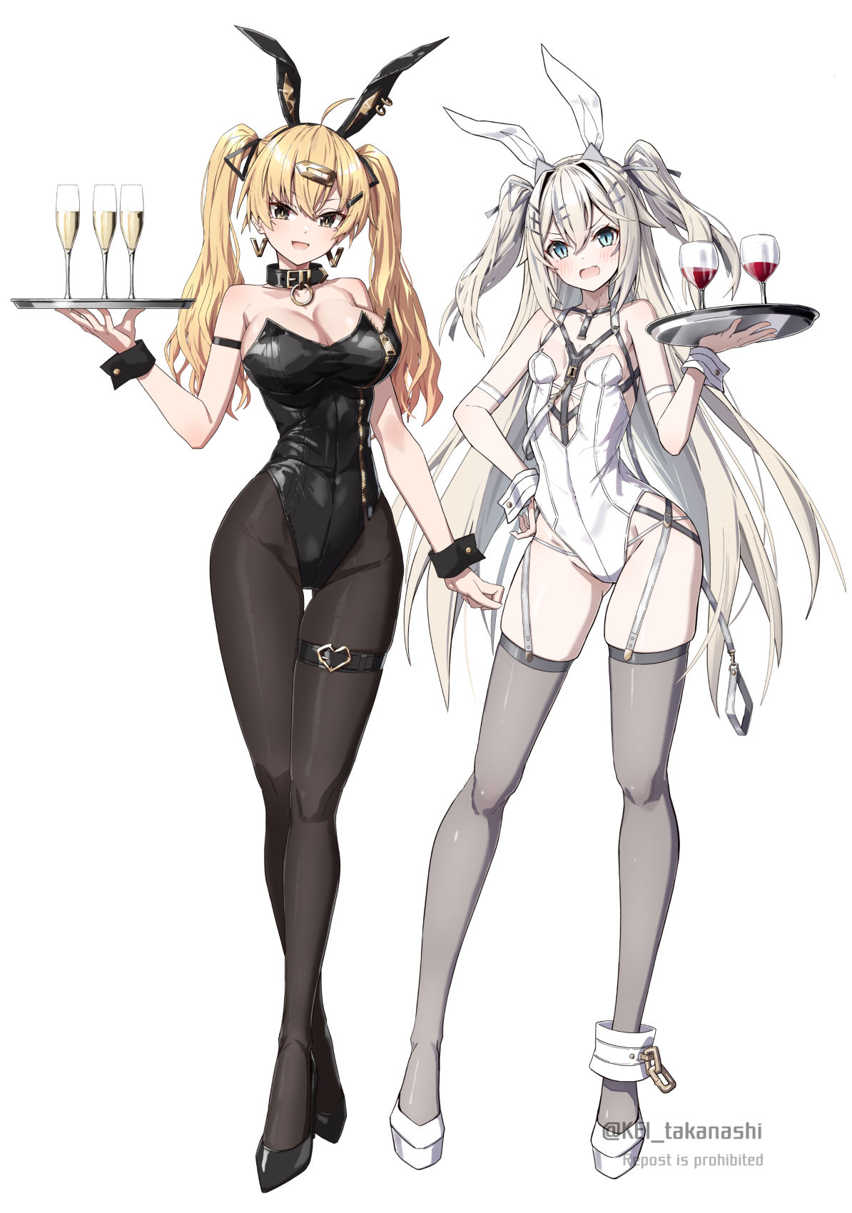 黑巴尼和白巴尼插画图片壁纸