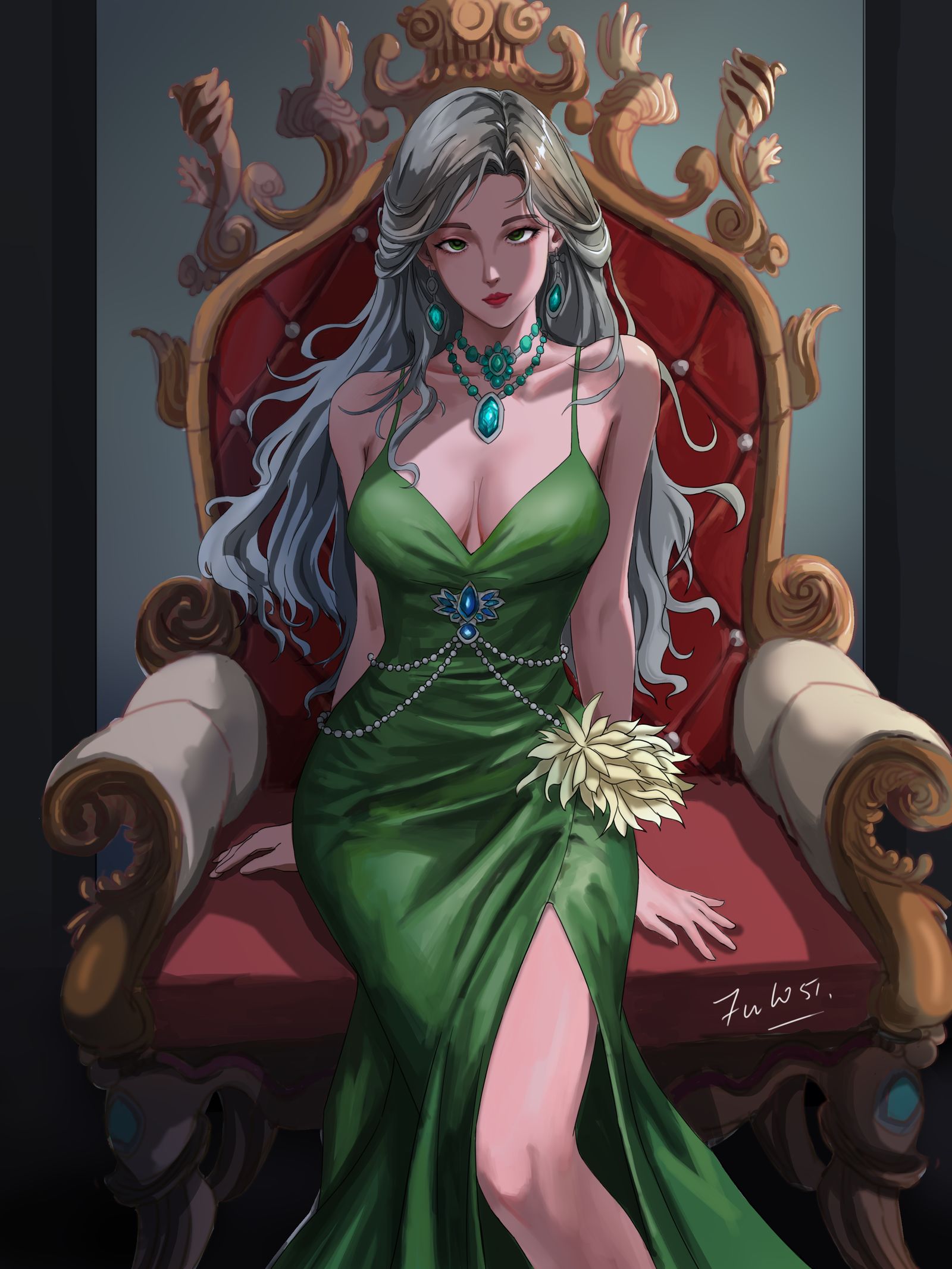 大波浪鱼尾裙-oc稿子竖图