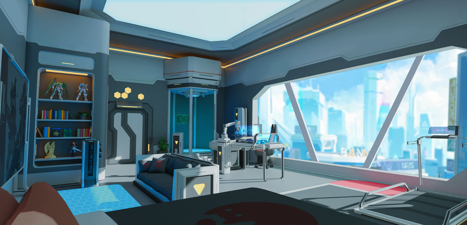 起居室-二次元场景插画 场景原画