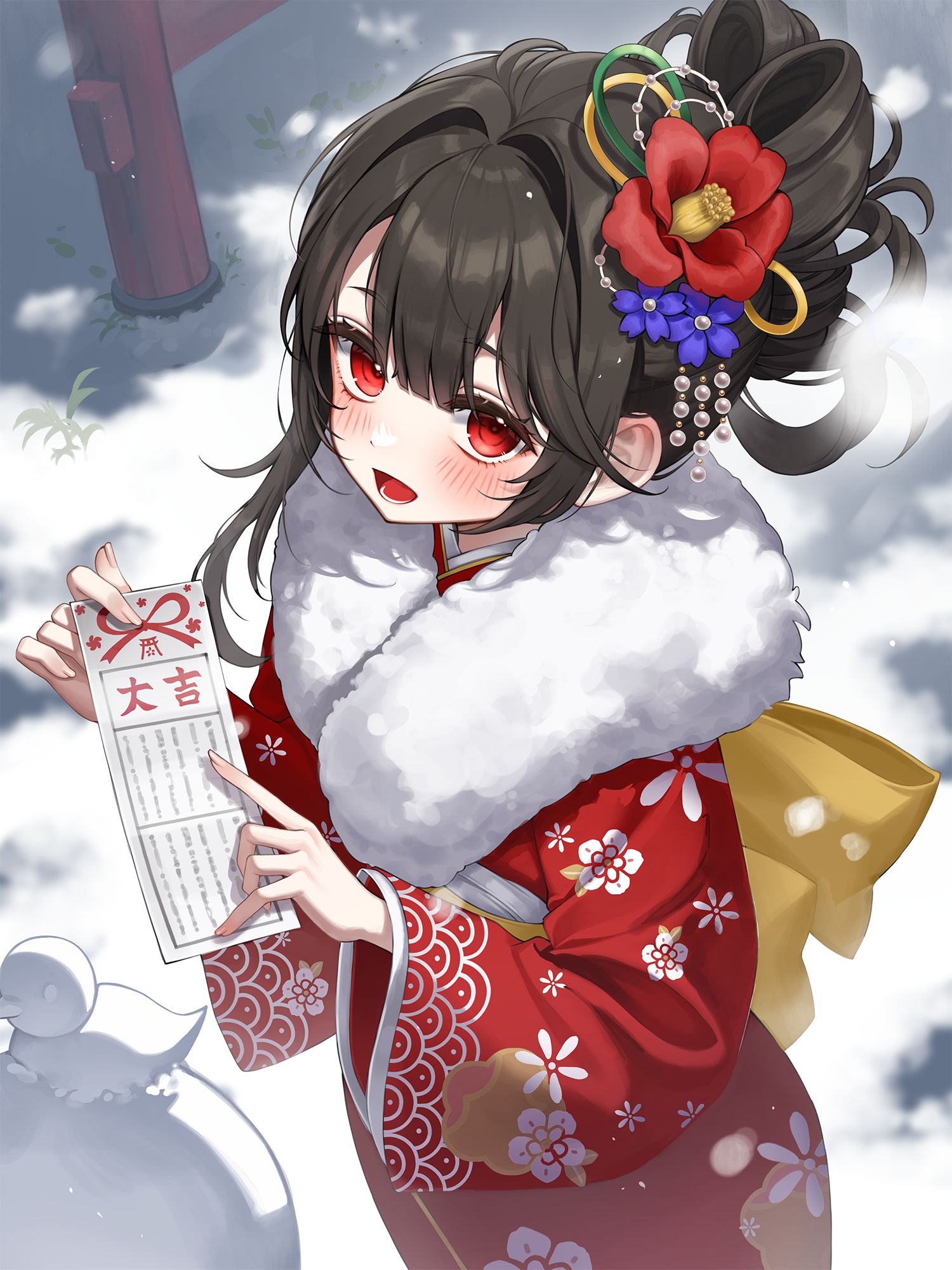 快看！大吉啊。。！插画图片壁纸