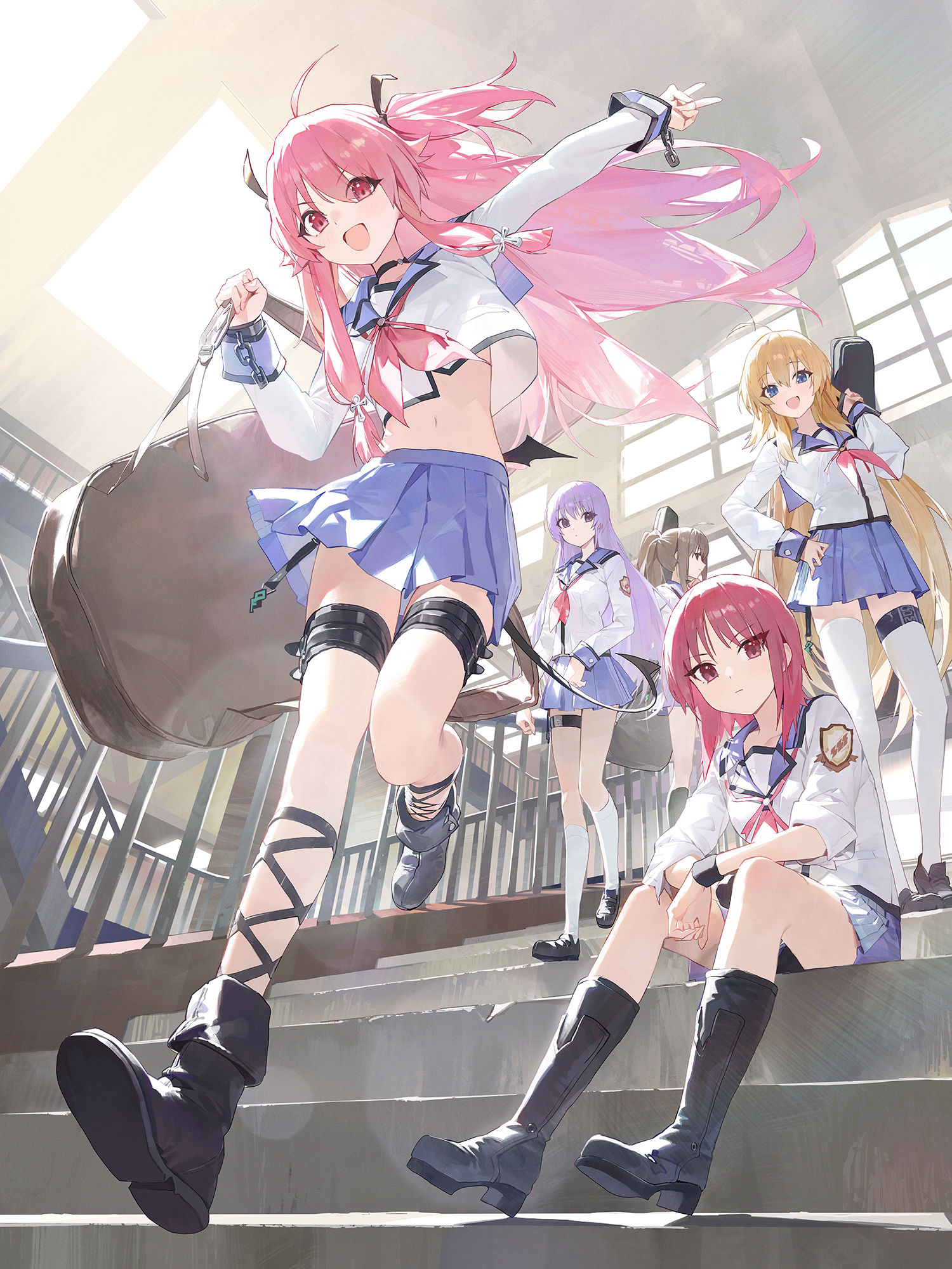 赫本伯恩斯红X Angel Beats！插画图片壁纸