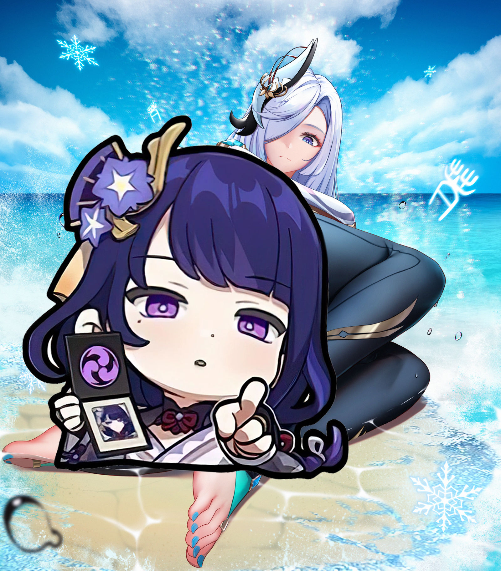 旅行者（流鼻血）：申鹤，你别这样~(✿◡‿◡)（14p）插画图片壁纸