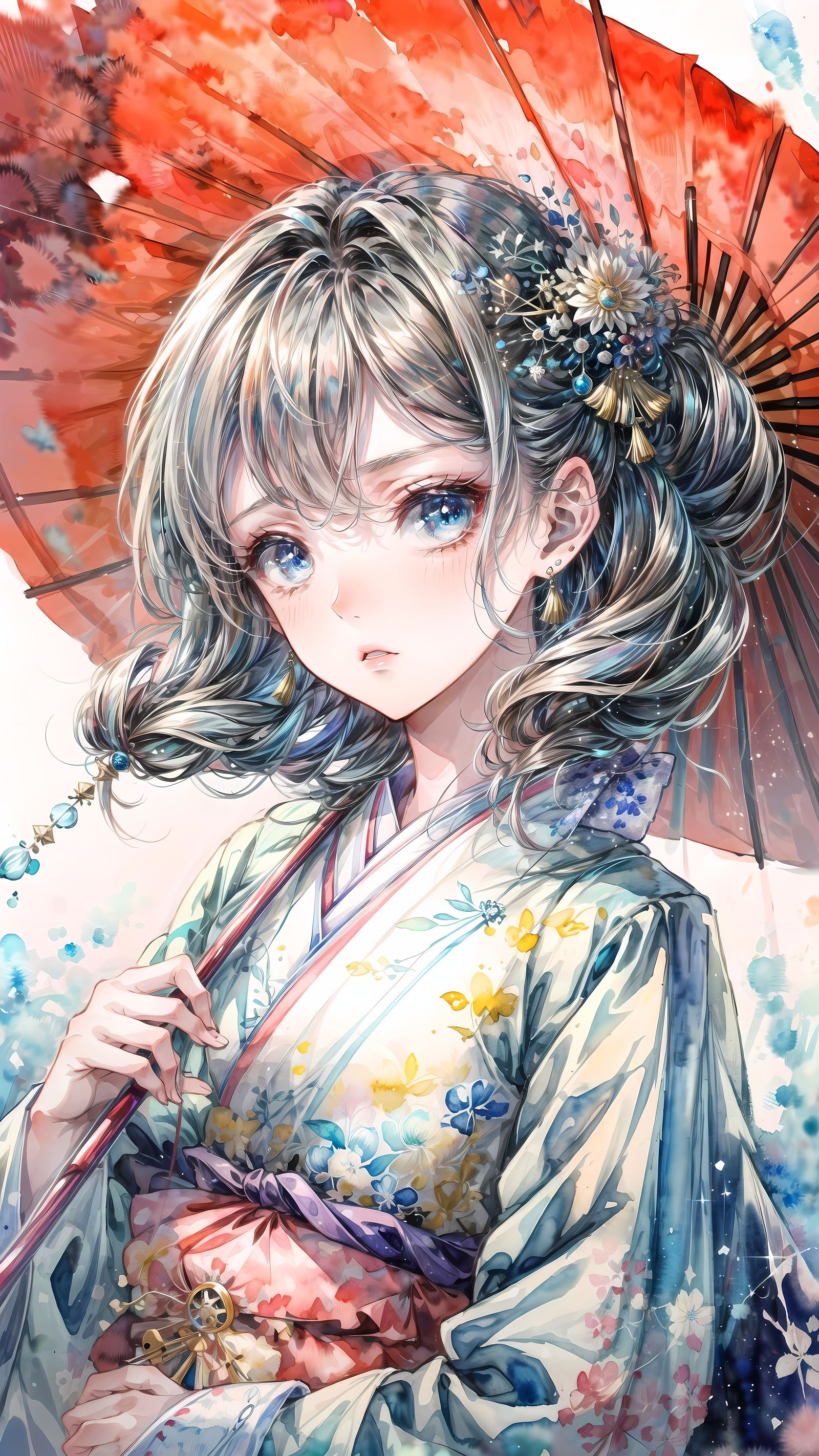 花-水彩ai生成