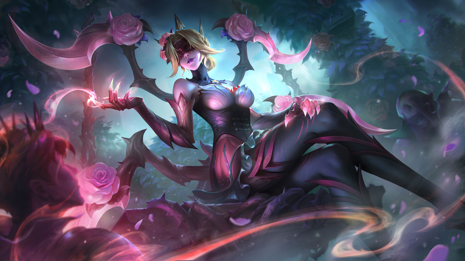 《lol》-幽梦玫瑰伊莉丝插画图片壁纸