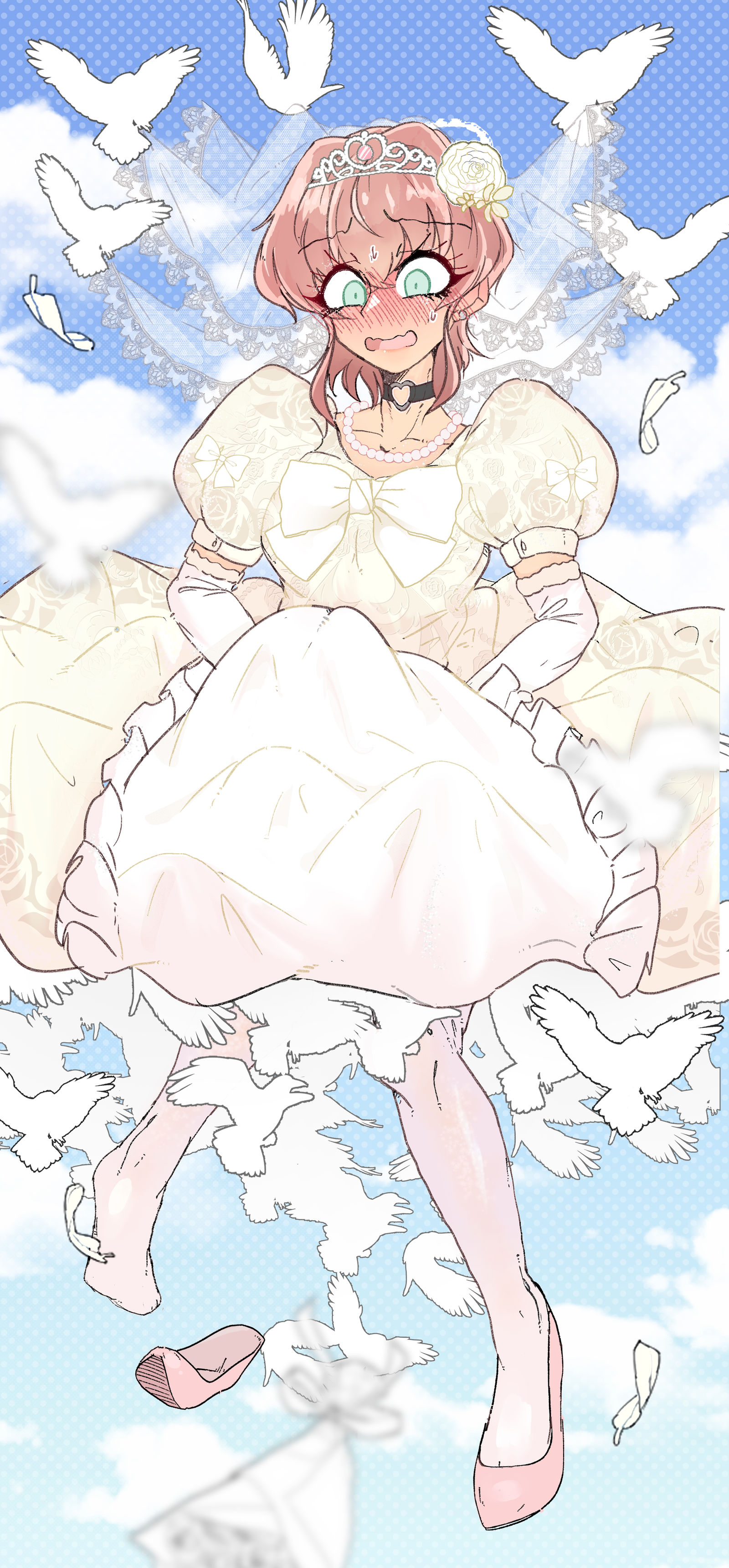 飞翔的新娘♂插画图片壁纸