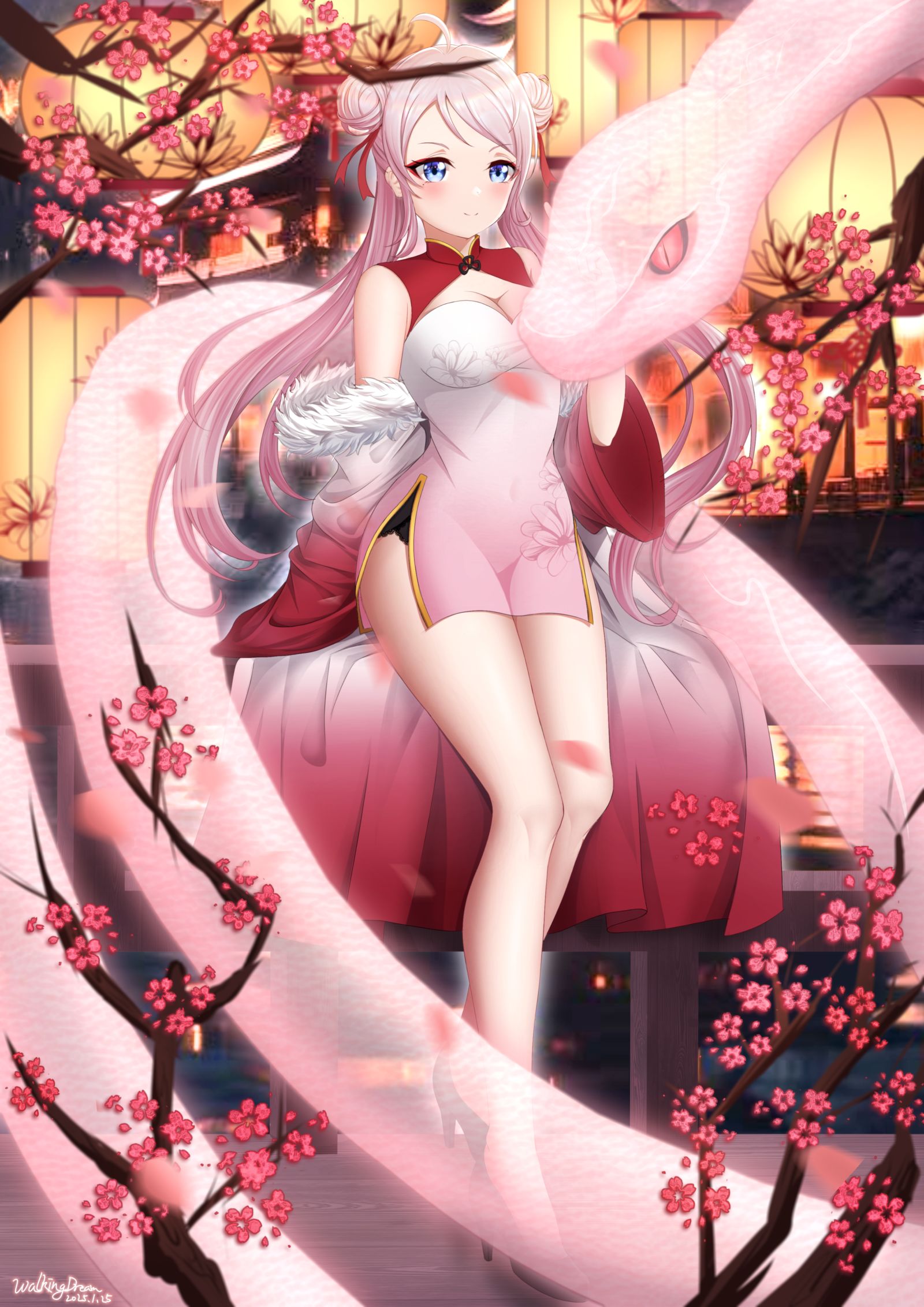 蛇年大吉插画图片壁纸