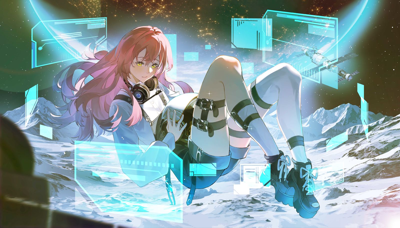 太空少女插画图片壁纸