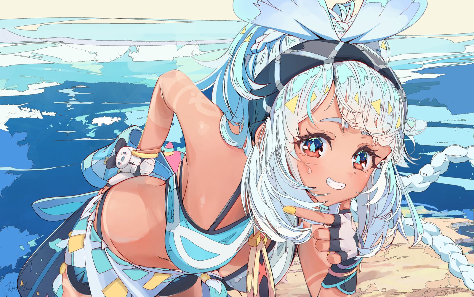 怎么样！？我的冲浪很厉害吧！？插画图片壁纸