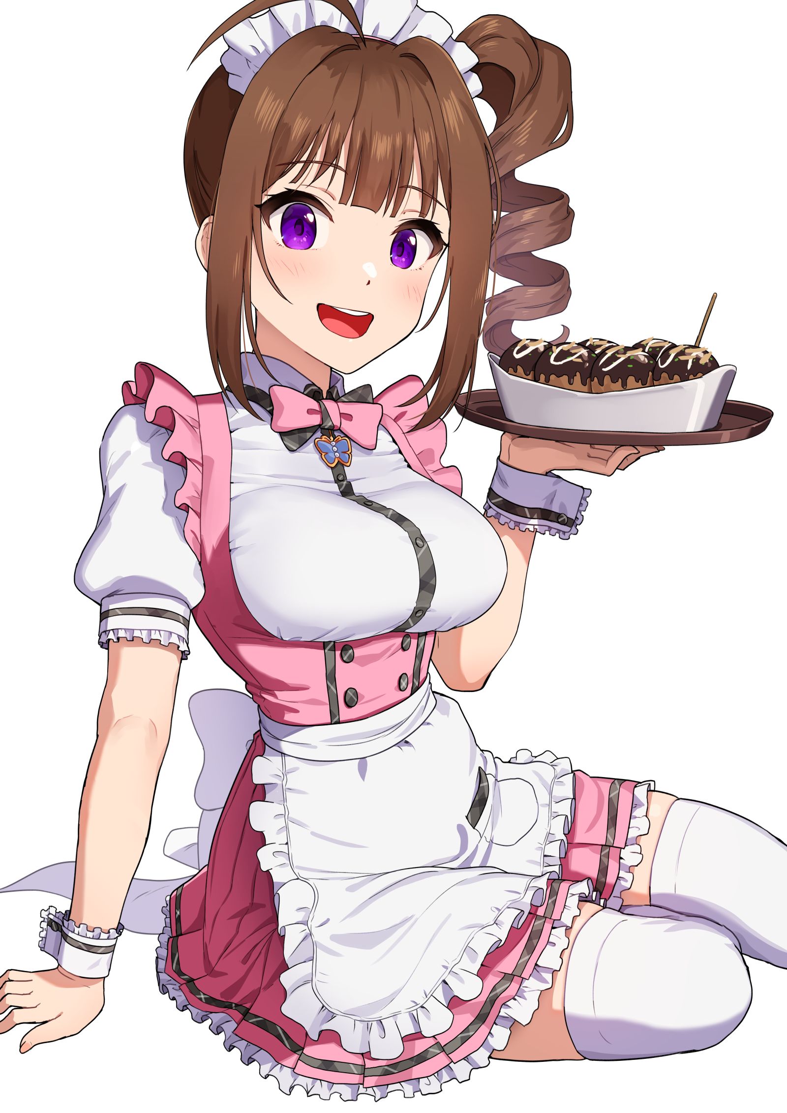 章鱼烧服务员奈绪插画图片壁纸