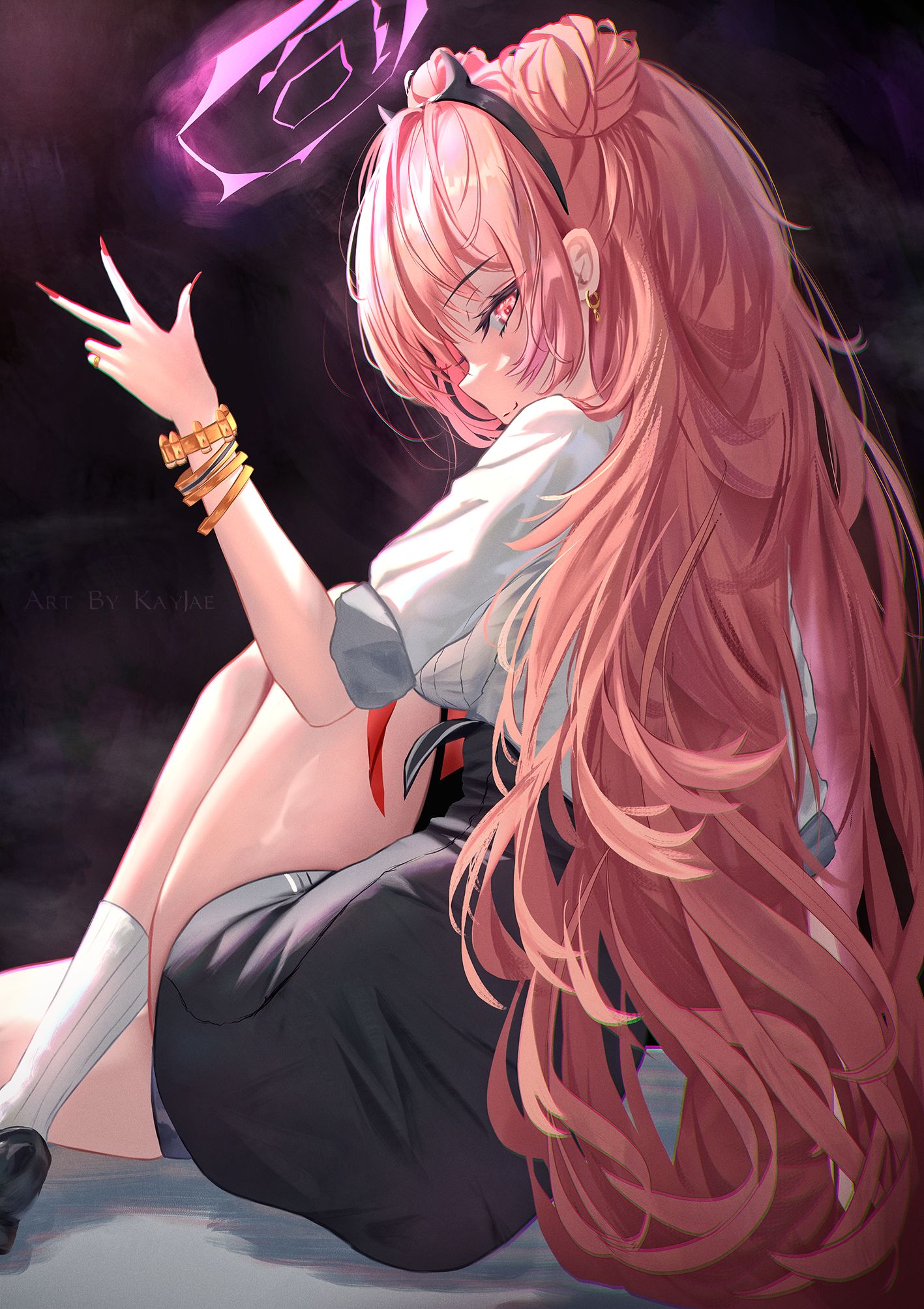 夜樱闪闪发光插画图片壁纸