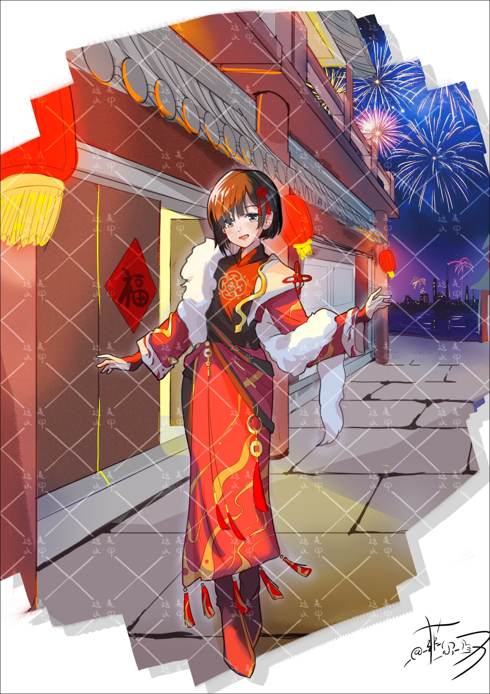 春节插画图片壁纸