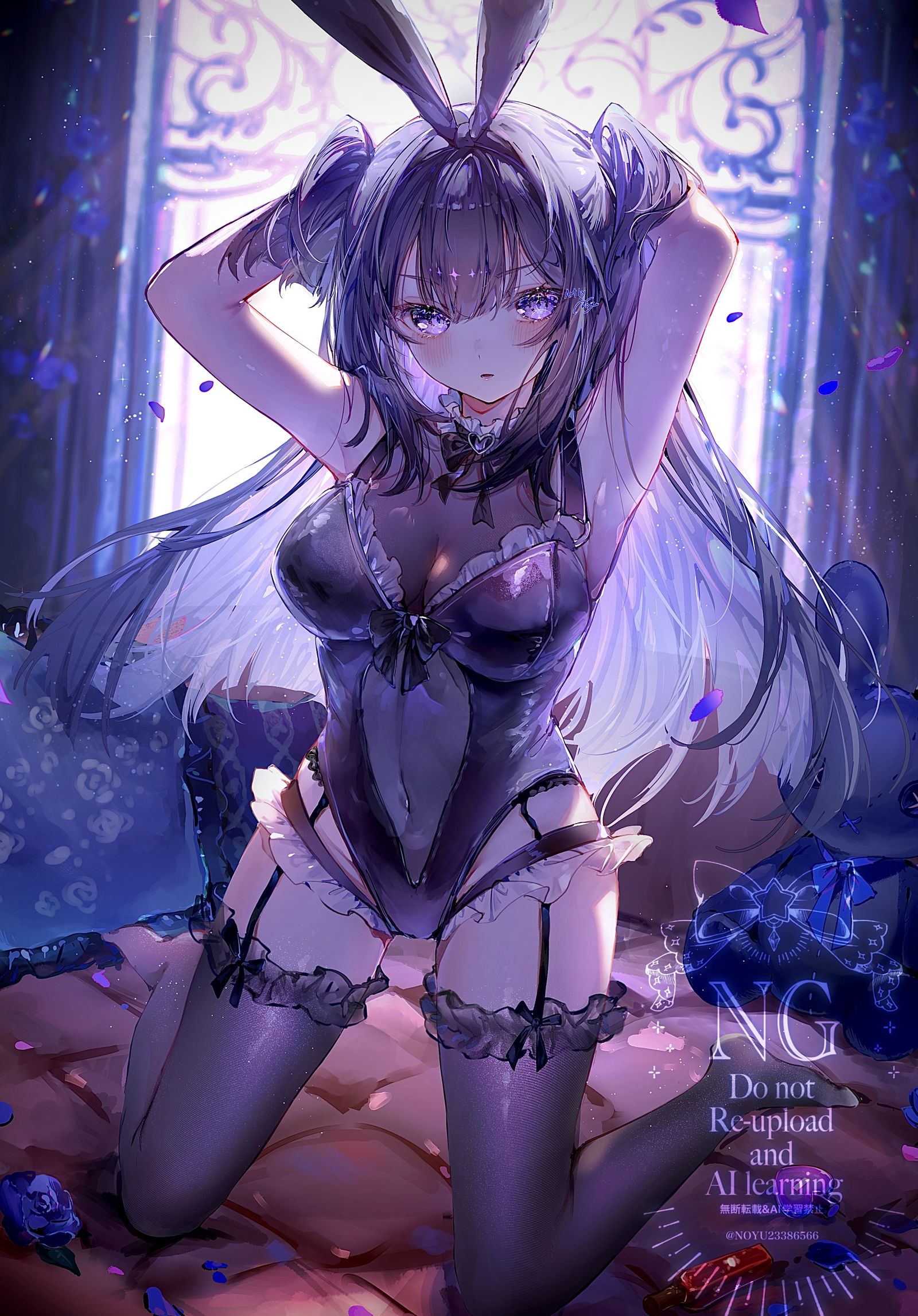 Violet bunny插画图片壁纸