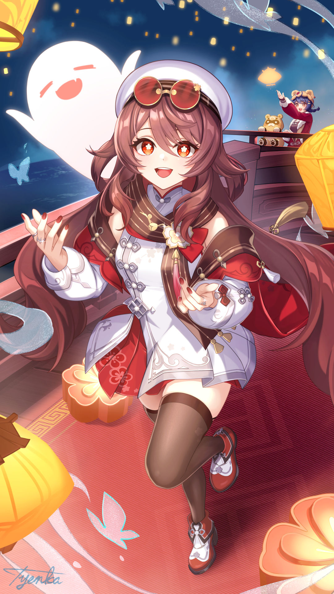 庆祝海灯节插画图片壁纸