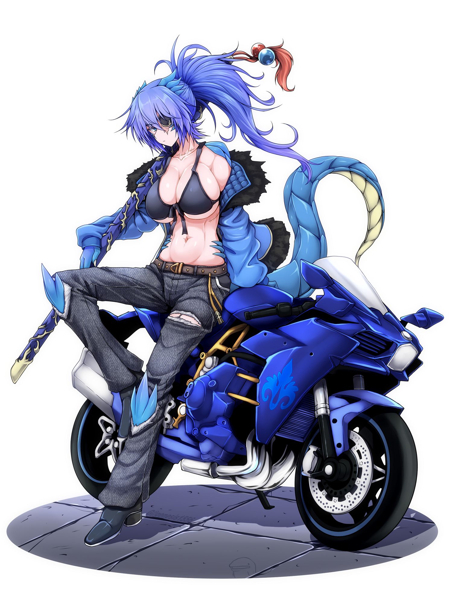 阿内斯先生和摩托车插画图片壁纸