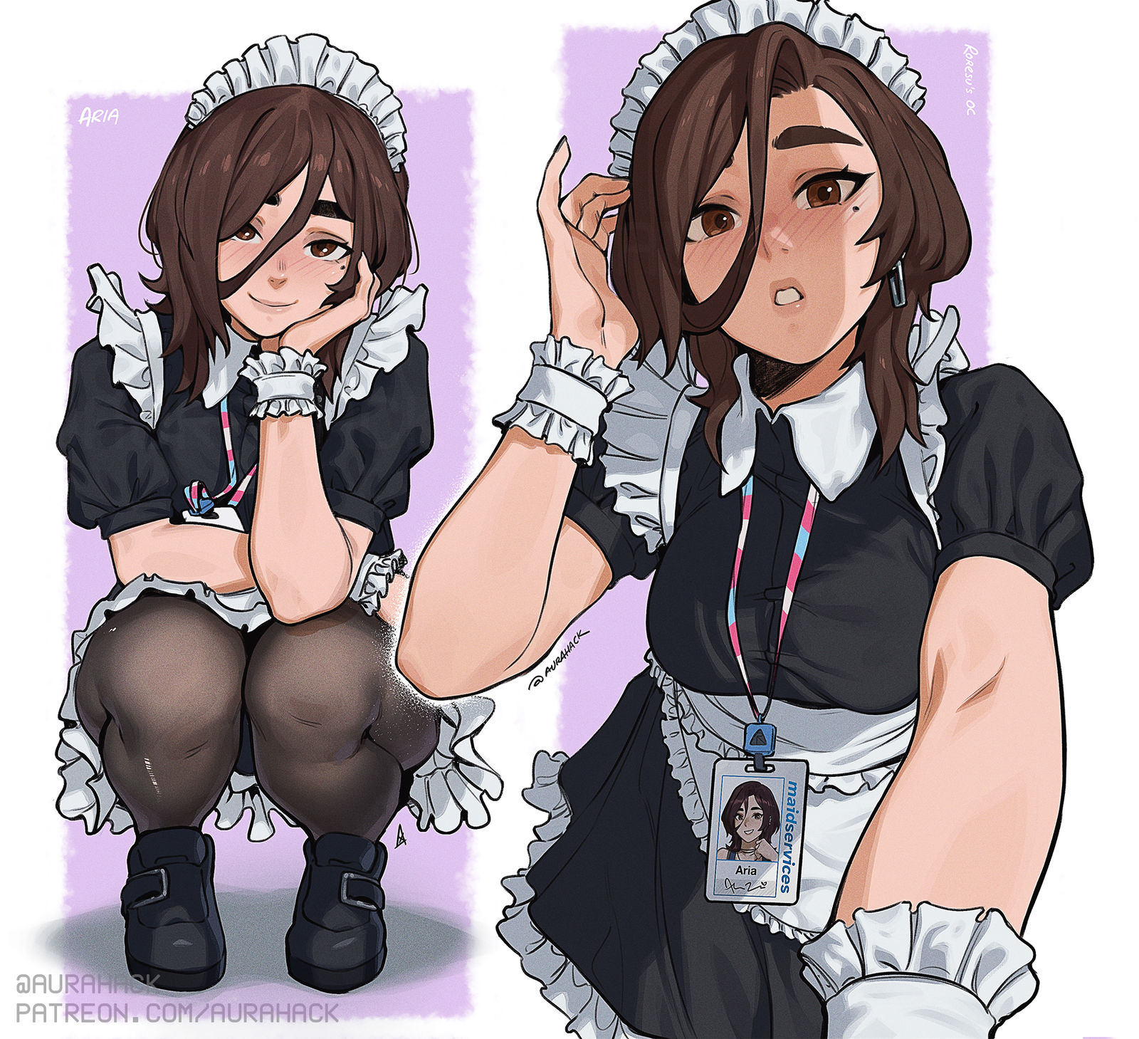 Aria in a Maid Outfit (SFW)插画图片壁纸