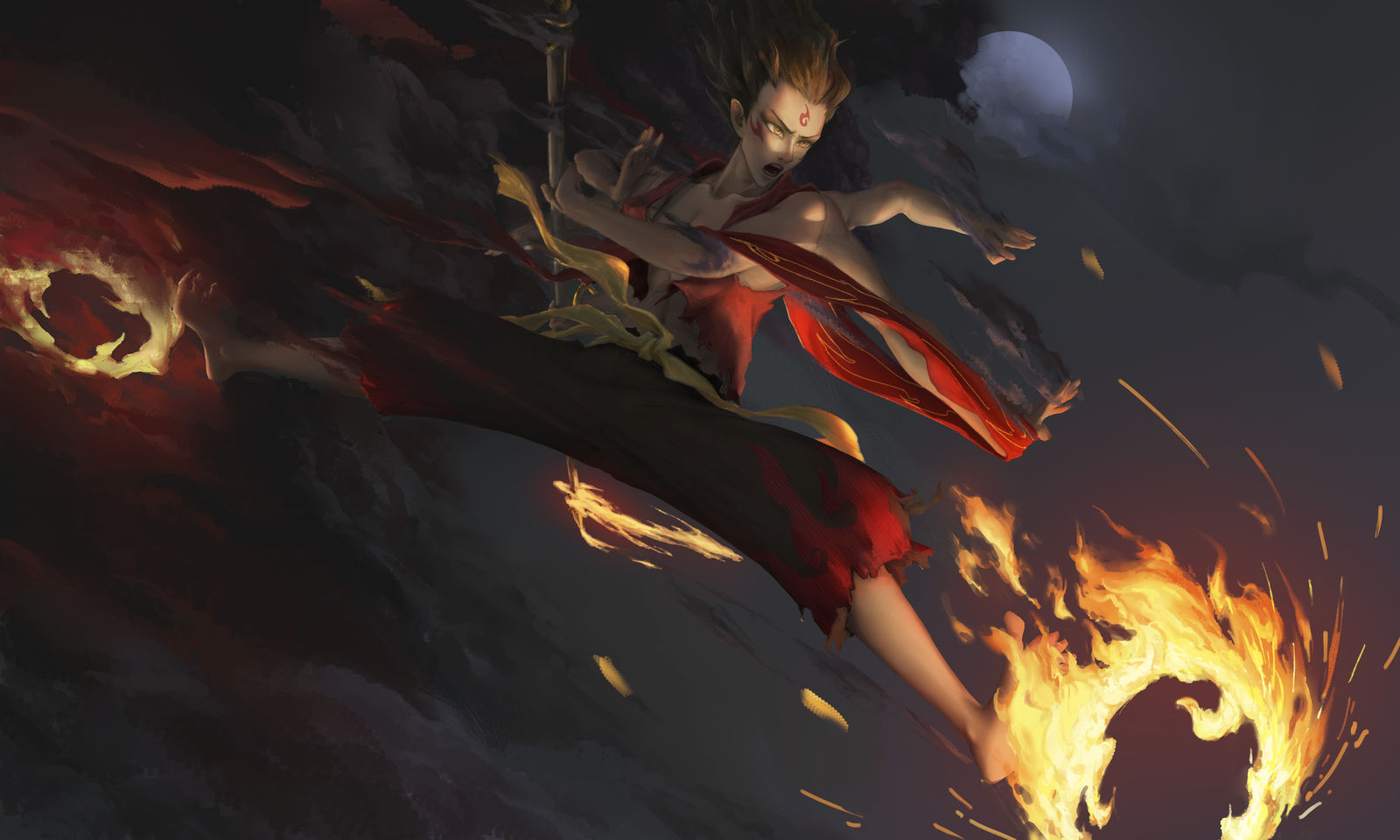 哪吒100亿，破！插画图片壁纸