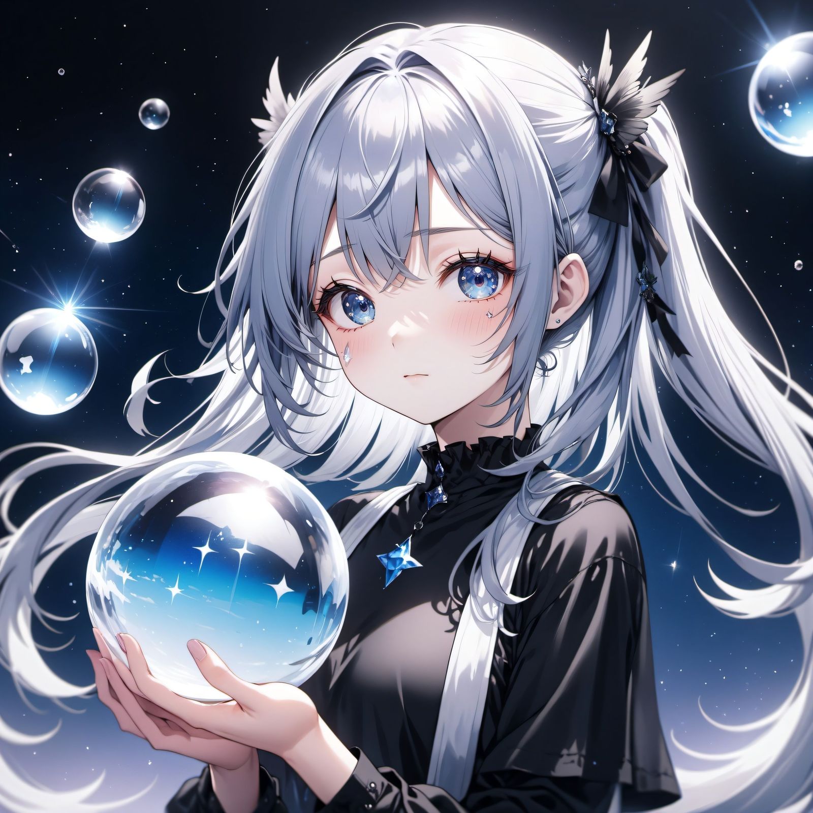 夜空星插画图片壁纸
