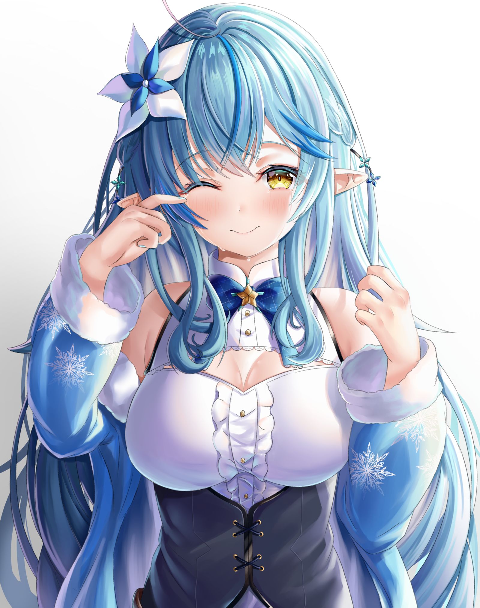 雪花拉美的眼泪与笑容插画图片壁纸