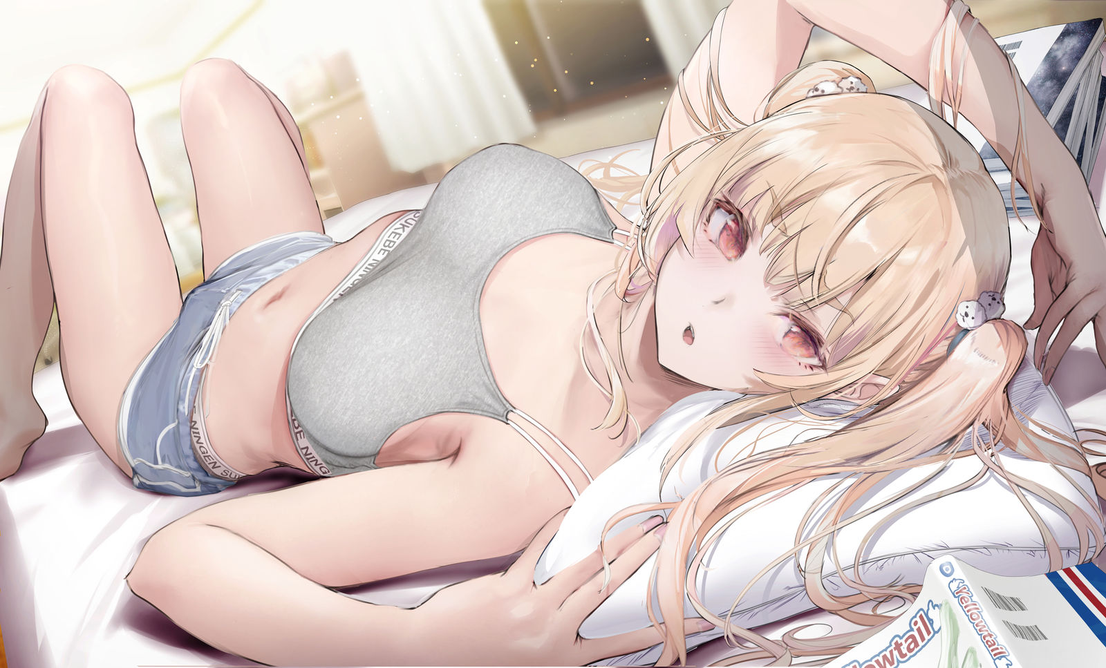 占领哥哥的床，不知道为什么不想从房间里出来的辣妹。【卡拉OK】插画图片壁纸