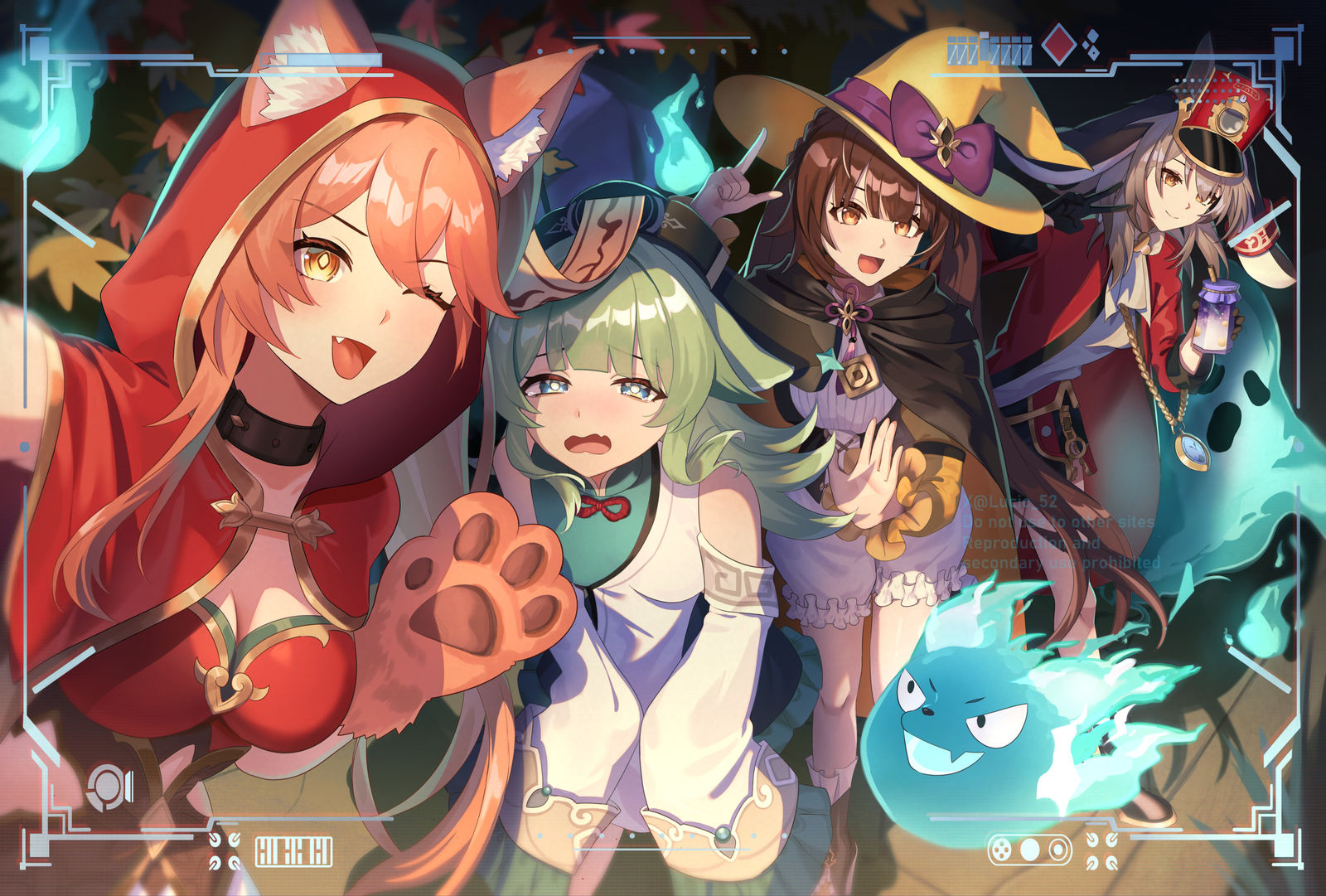 “哈哈~大家看这边~！”插画图片壁纸