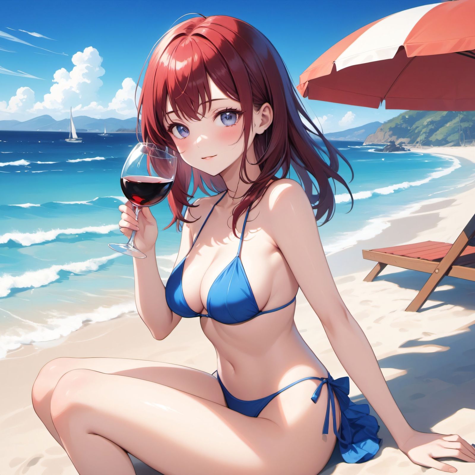 夏日海边-二次元大模型美女