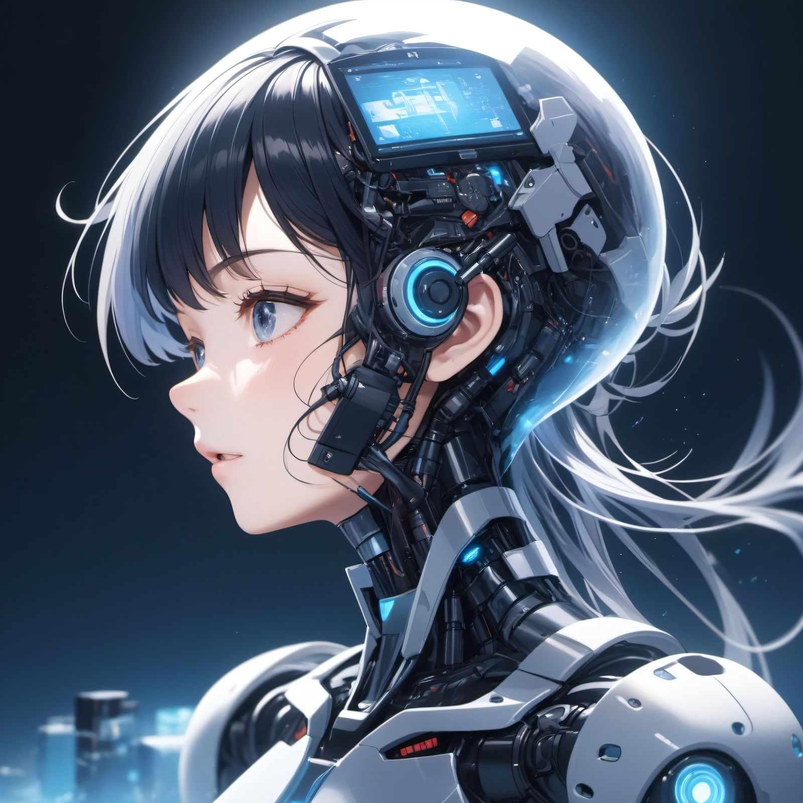 科技头像二次元美女