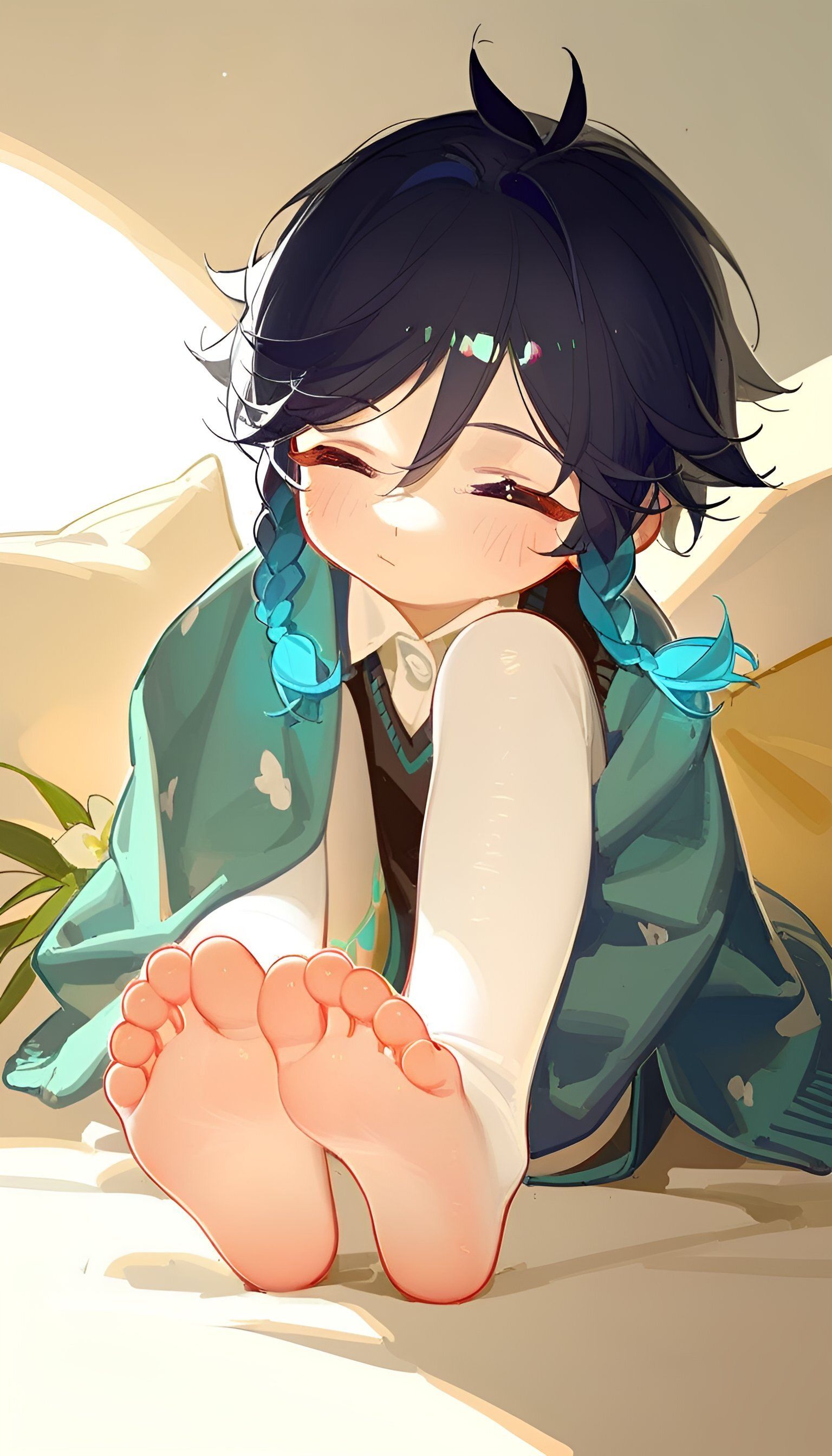 温迪酱没穿鞋啊？插画图片壁纸