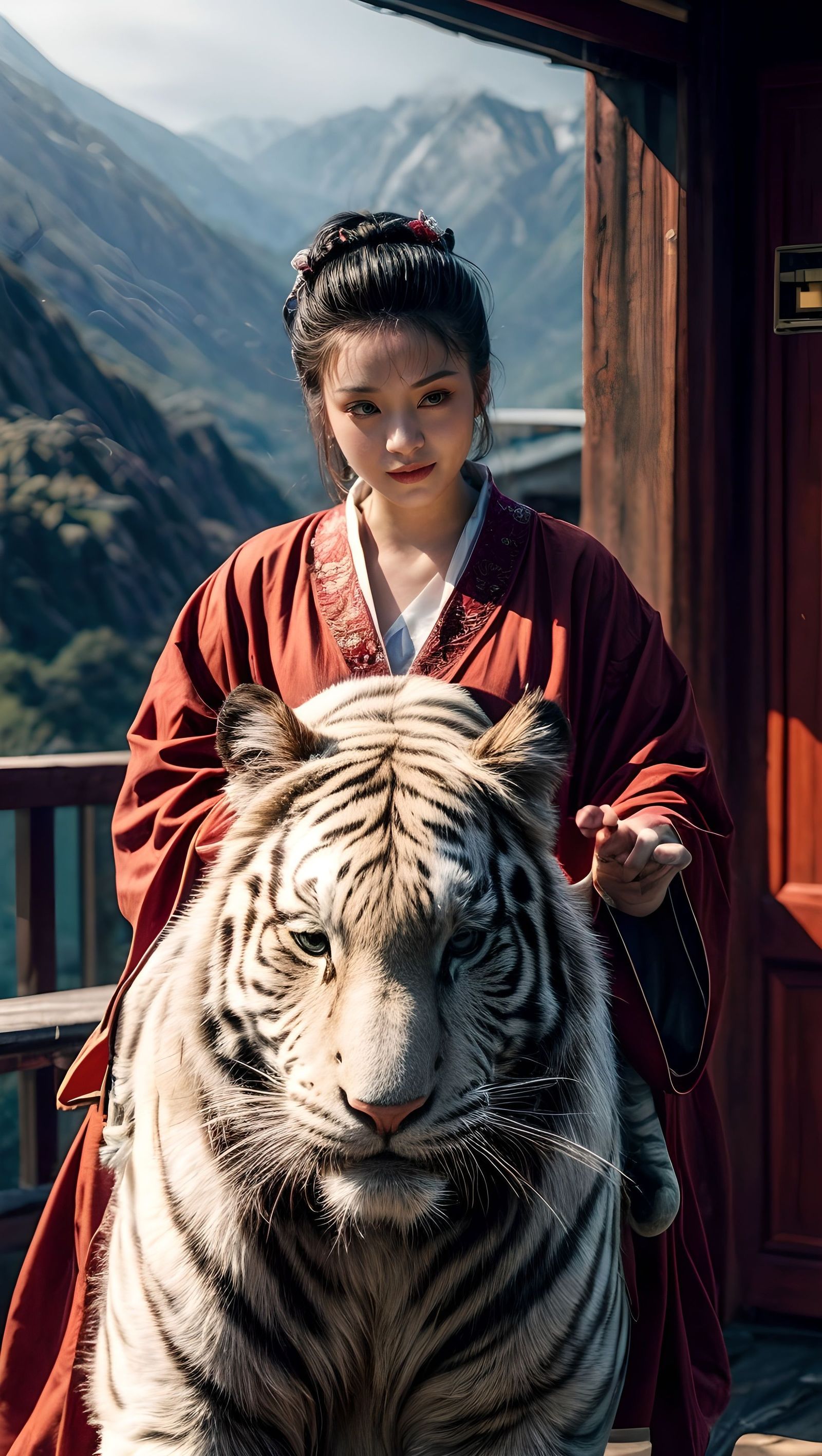 美女与野兽插画图片壁纸