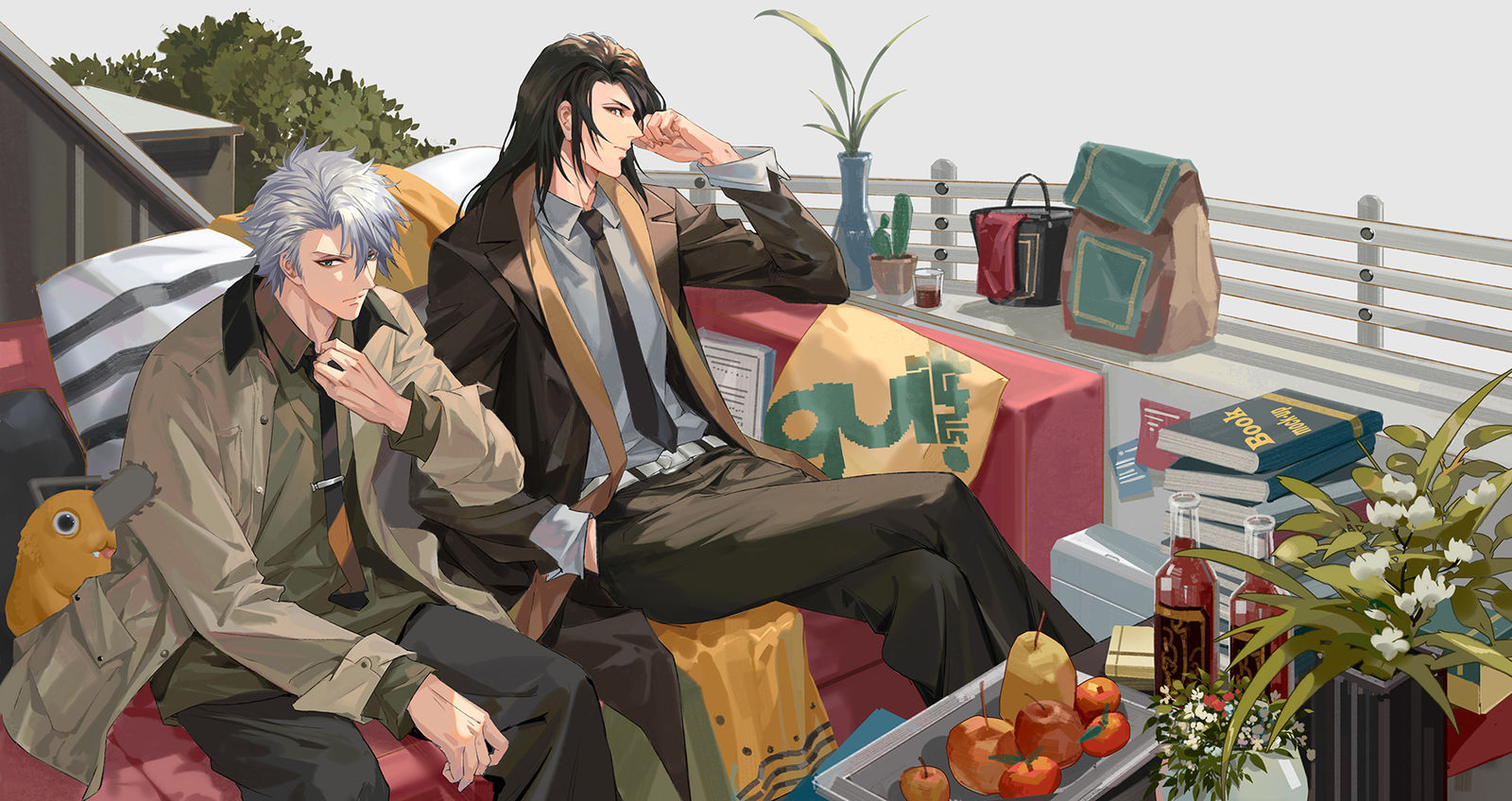 大冬狮郎和白哉-死神插画