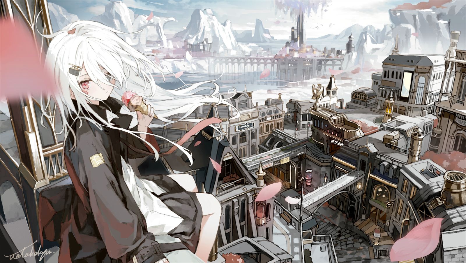 花舞之都插画图片壁纸