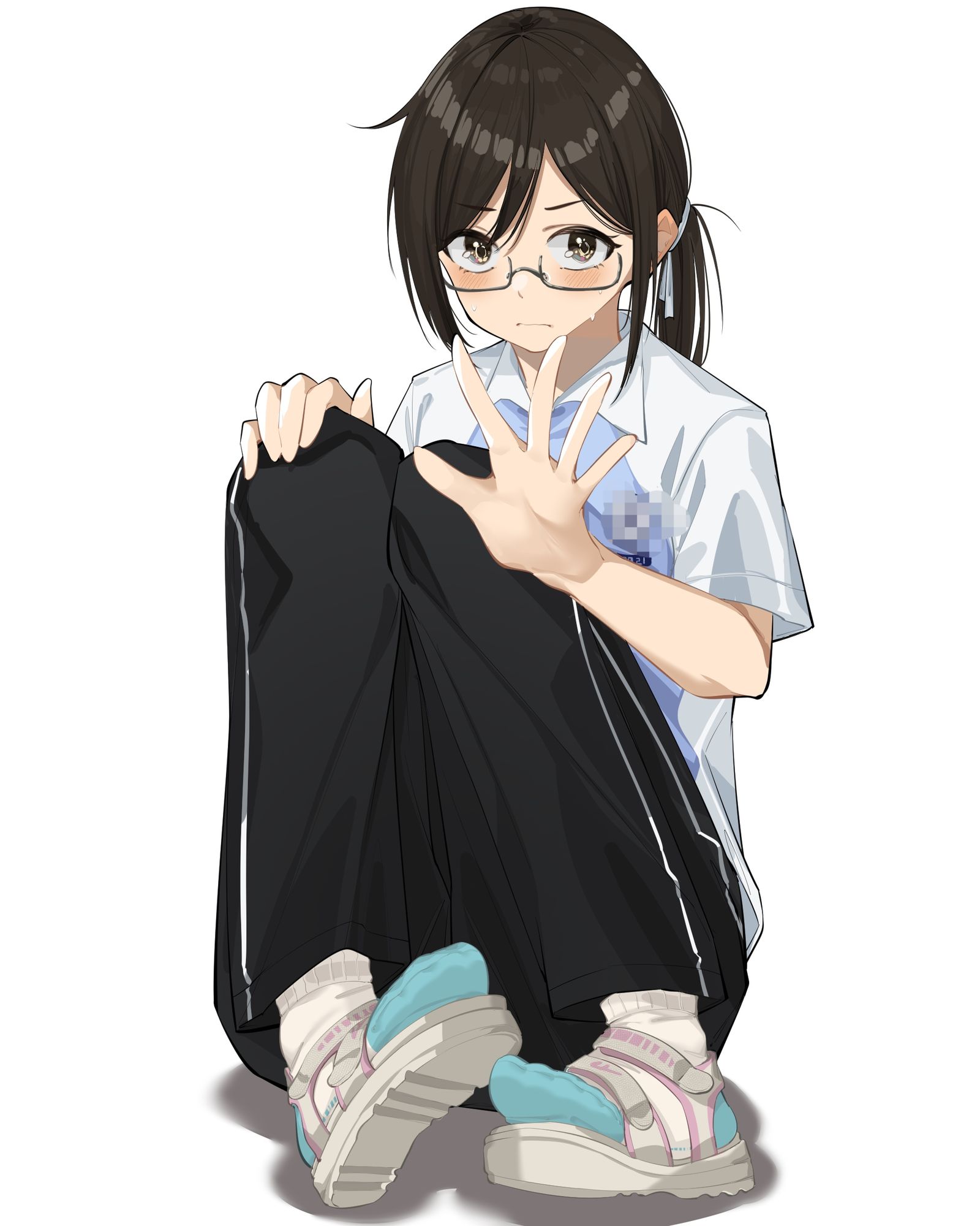 穿凉鞋袜子的校服少女插画图片壁纸