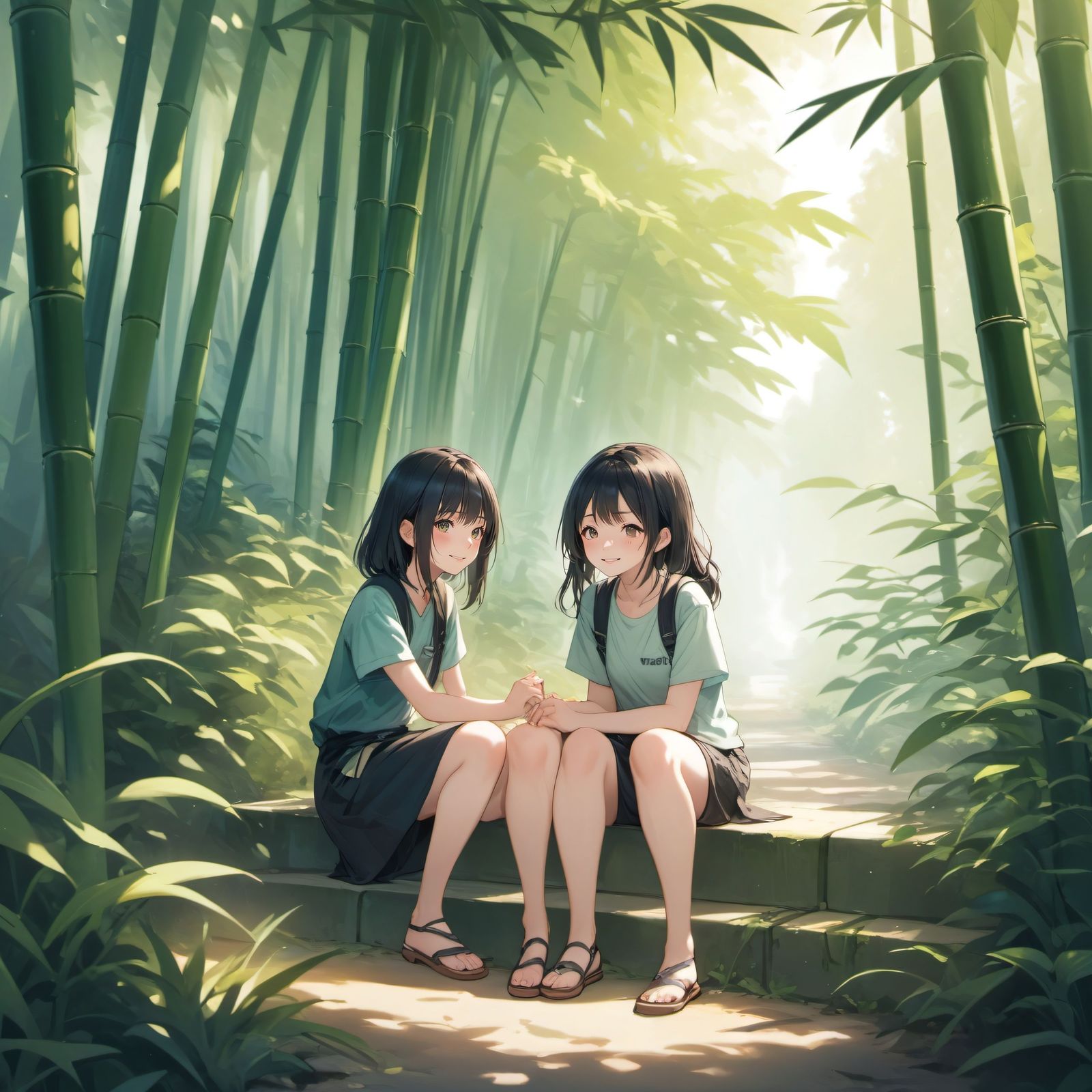竹林中的女孩-二次元大模型竹林中的女孩