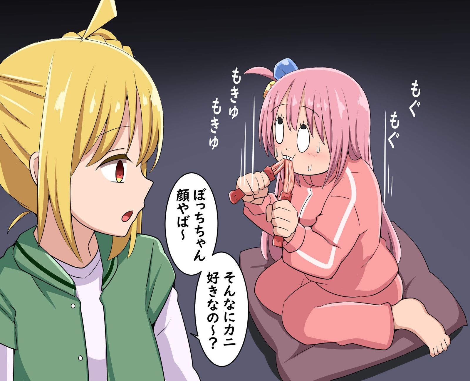 用螃蟹脸吃螃蟹的孤零零的人插画图片壁纸