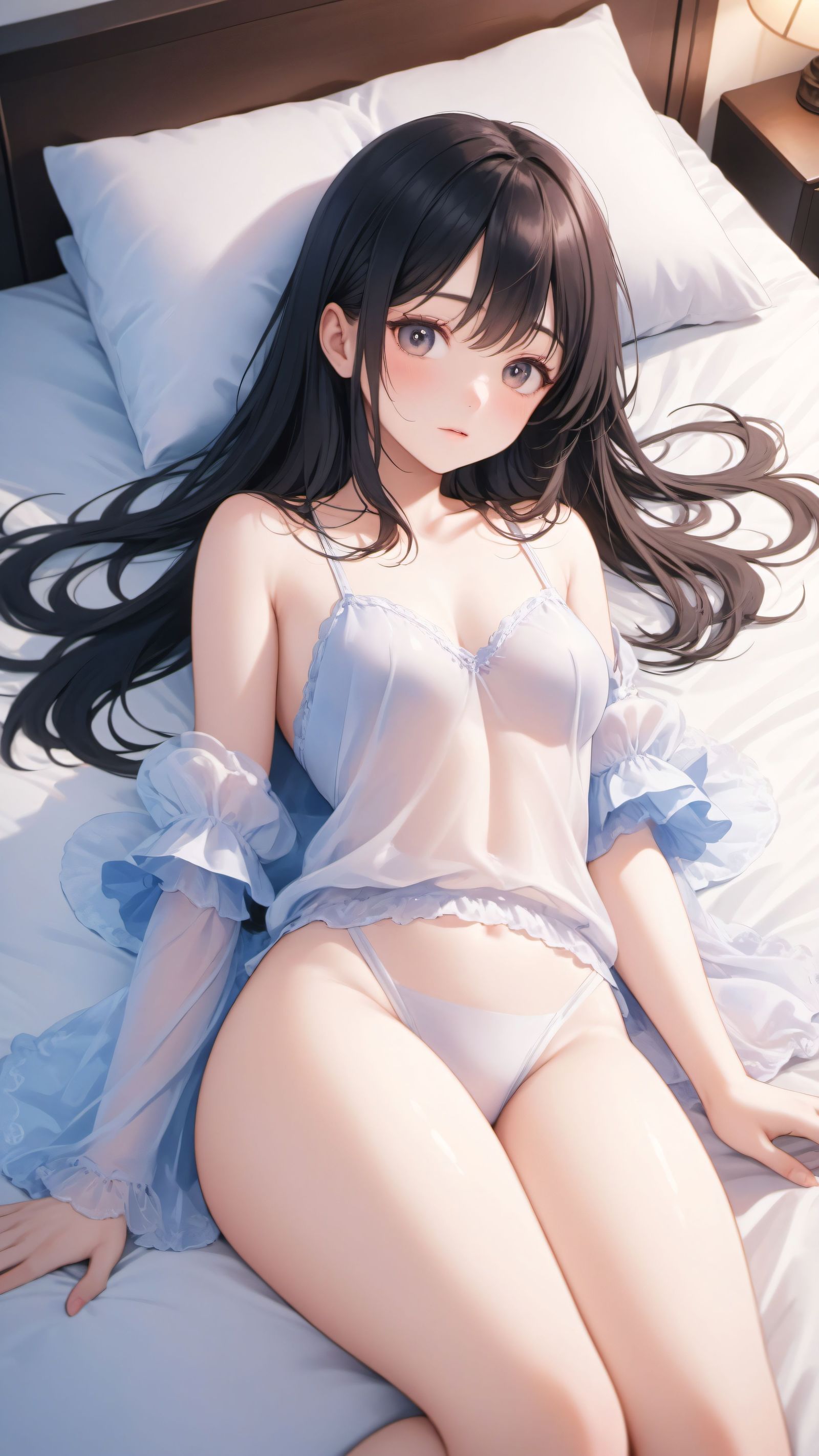 睡衣美女-二次元大模型白透睡衣