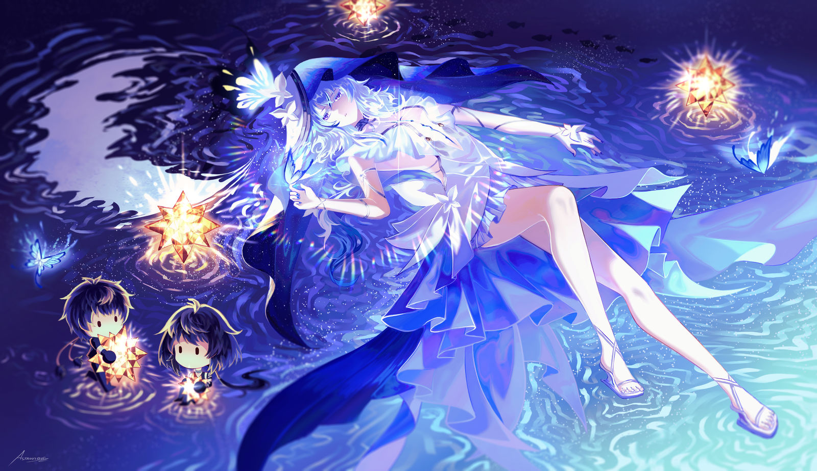 在海的梦中插画图片壁纸