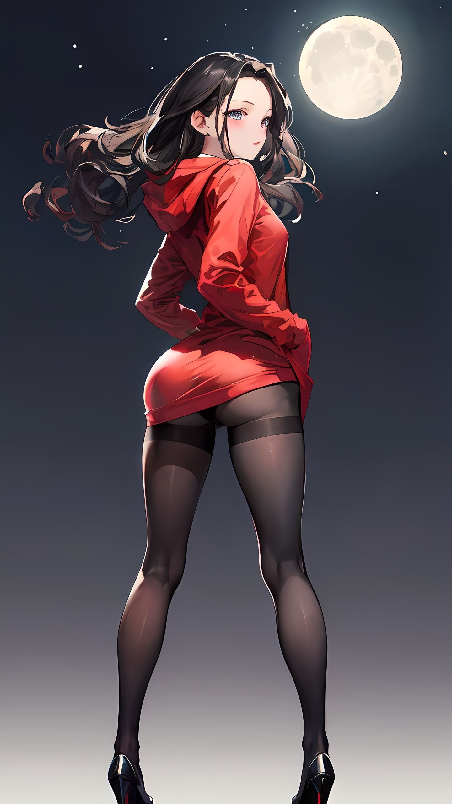 黑丝美女插画图片壁纸