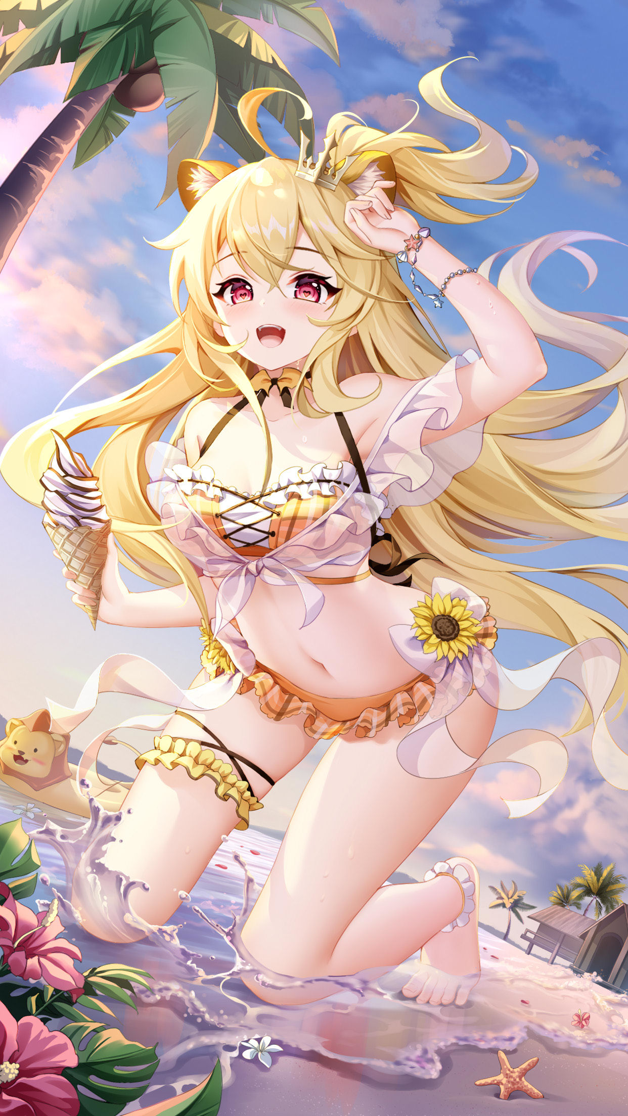 夏日沙滩插画图片壁纸