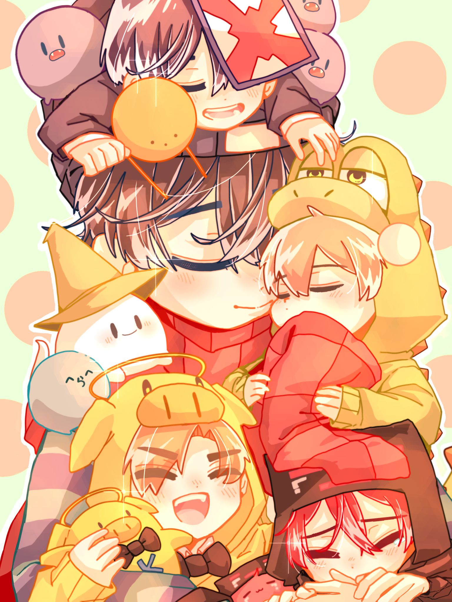 紧抱运营的青鬼先生插画图片壁纸