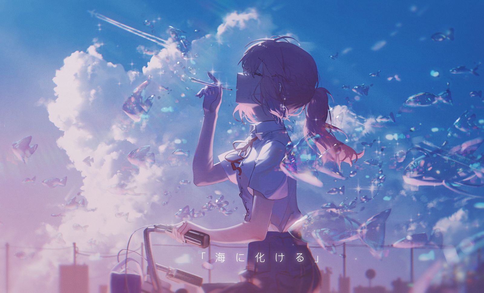 化为大海插画图片壁纸
