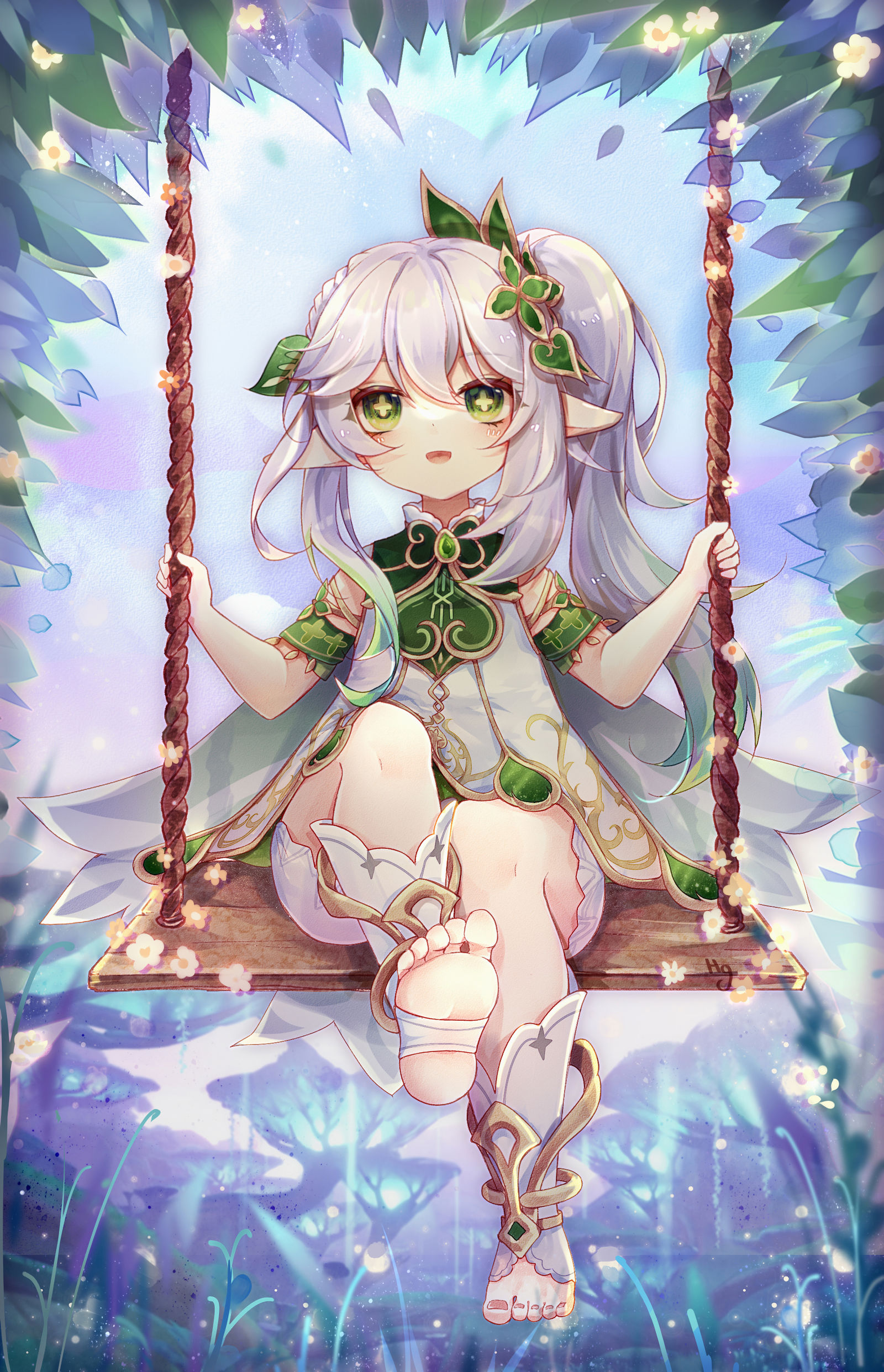 神秘少女纳西妲（）插画图片壁纸